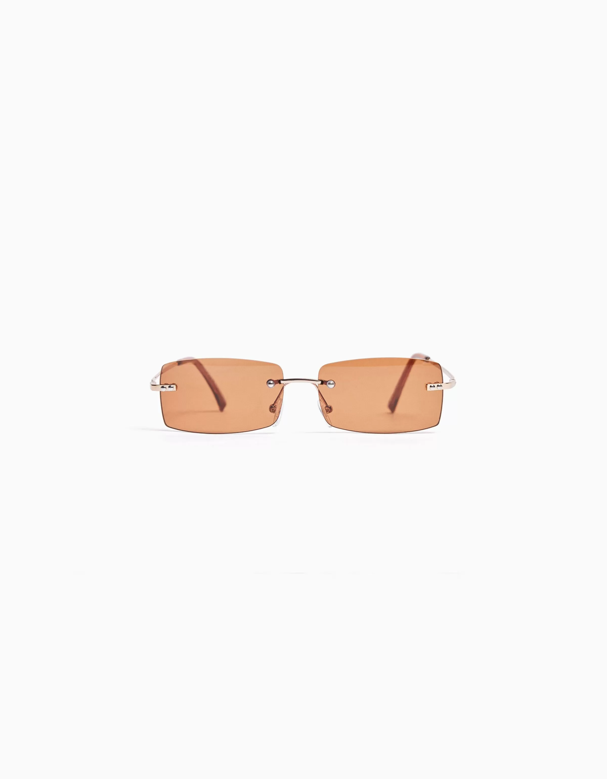 BERSHKA Lunettes*Lunettes rectangulaires sans monture Marron