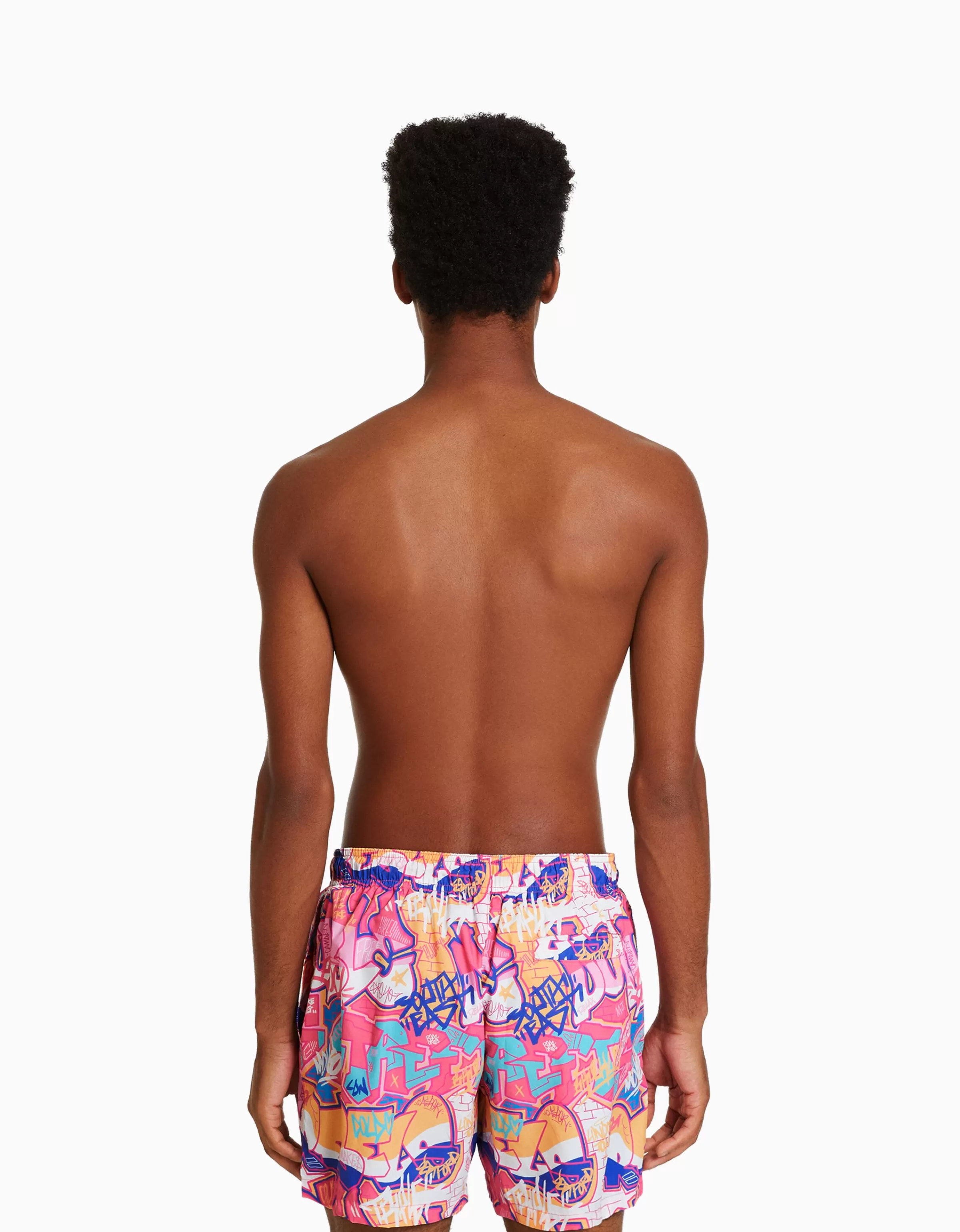 BERSHKA Tout voir*Maillot de bain imprimé graffiti Fuchsia