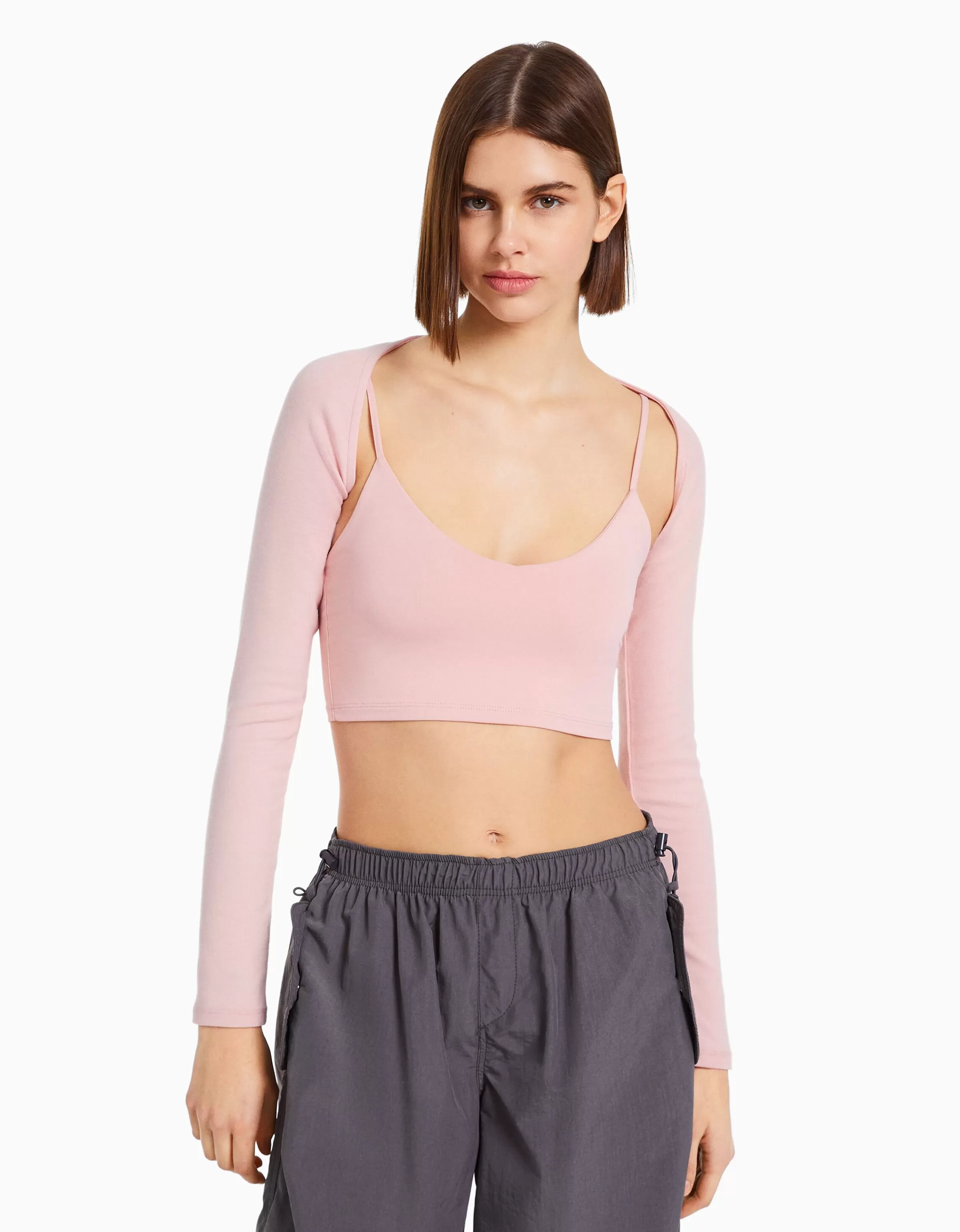 BERSHKA Tops et corsets*Manchettes basiques Rose