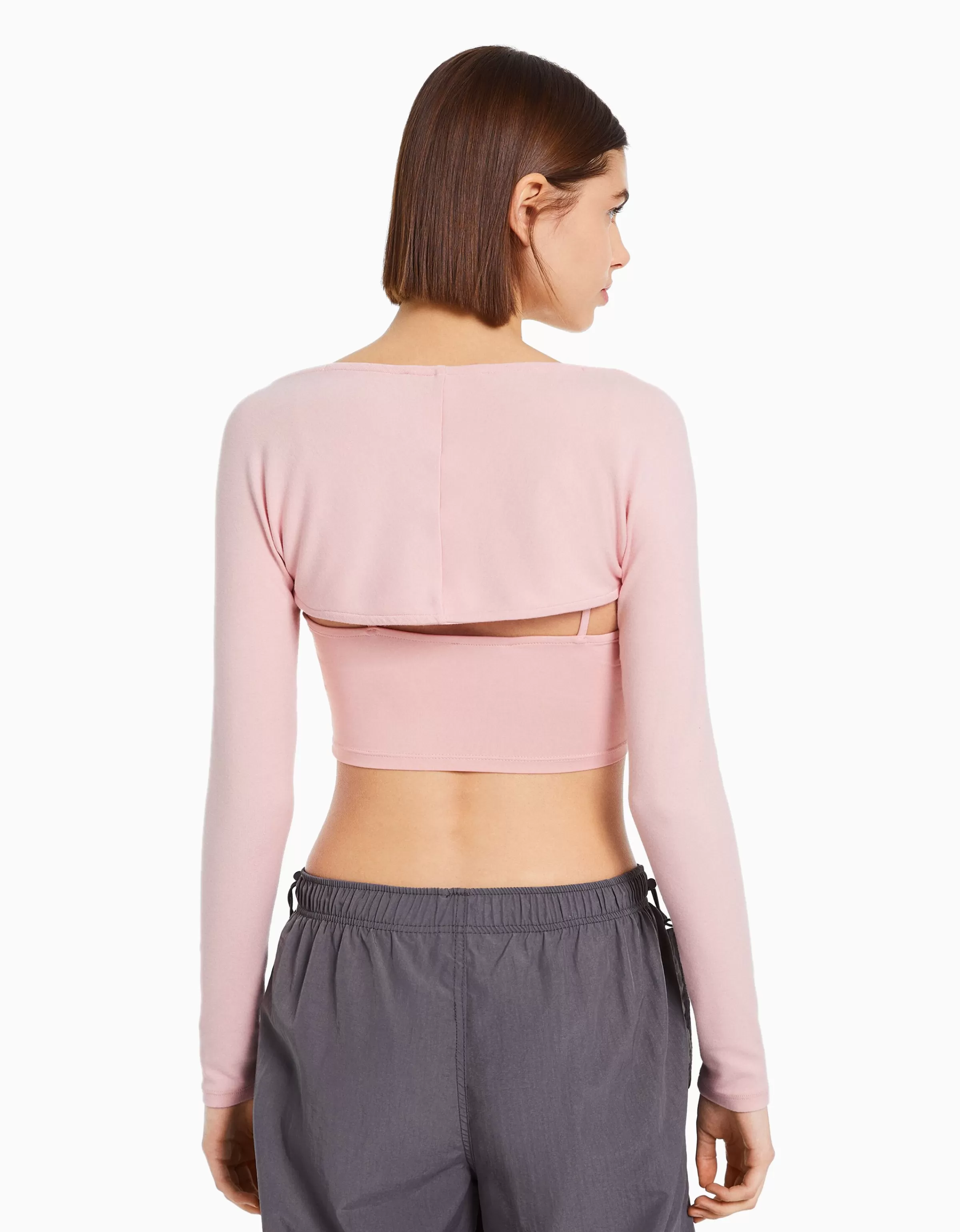 BERSHKA Tops et corsets*Manchettes basiques Rose