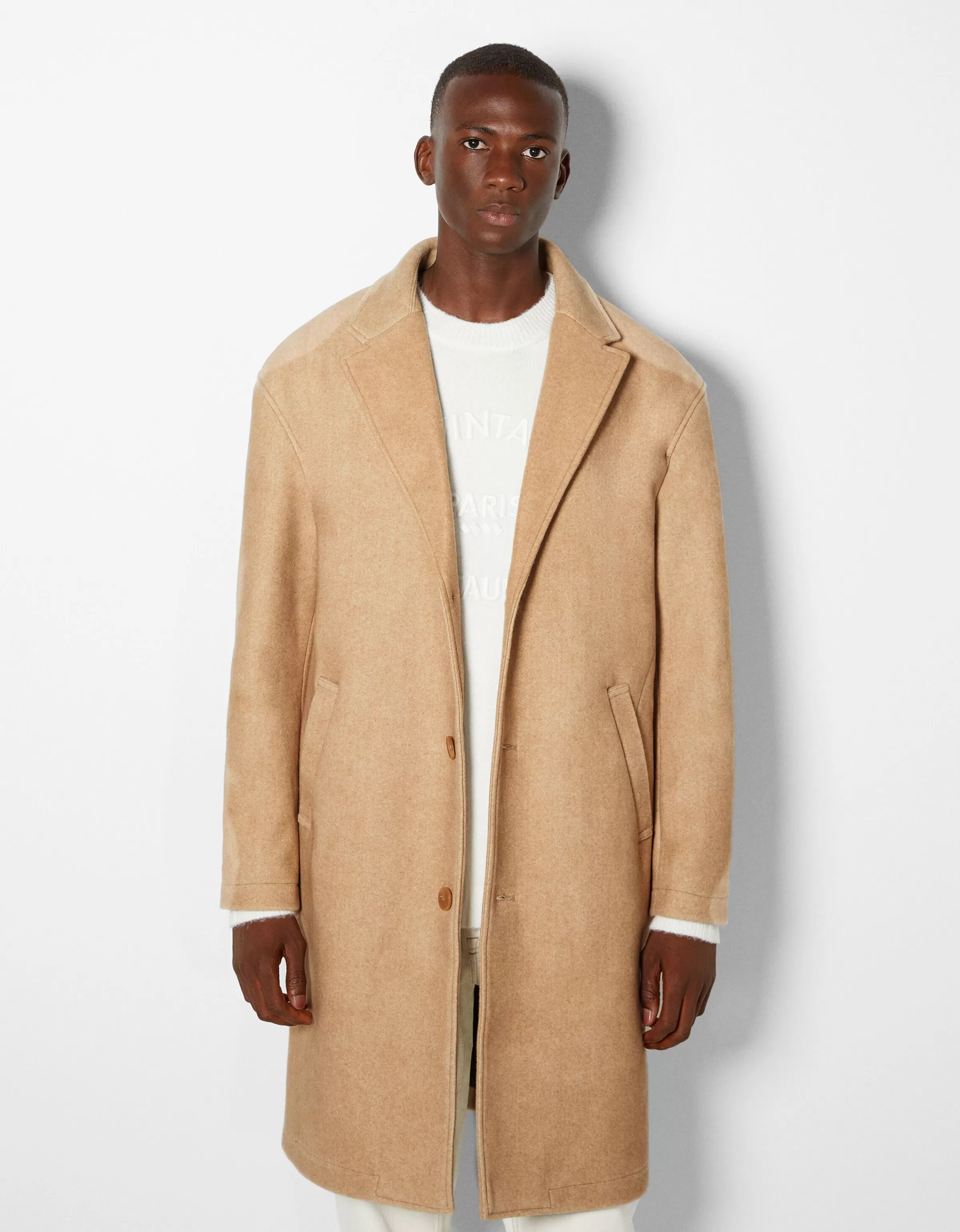 BERSHKA Blousons et manteaux*Manteau confort Camel