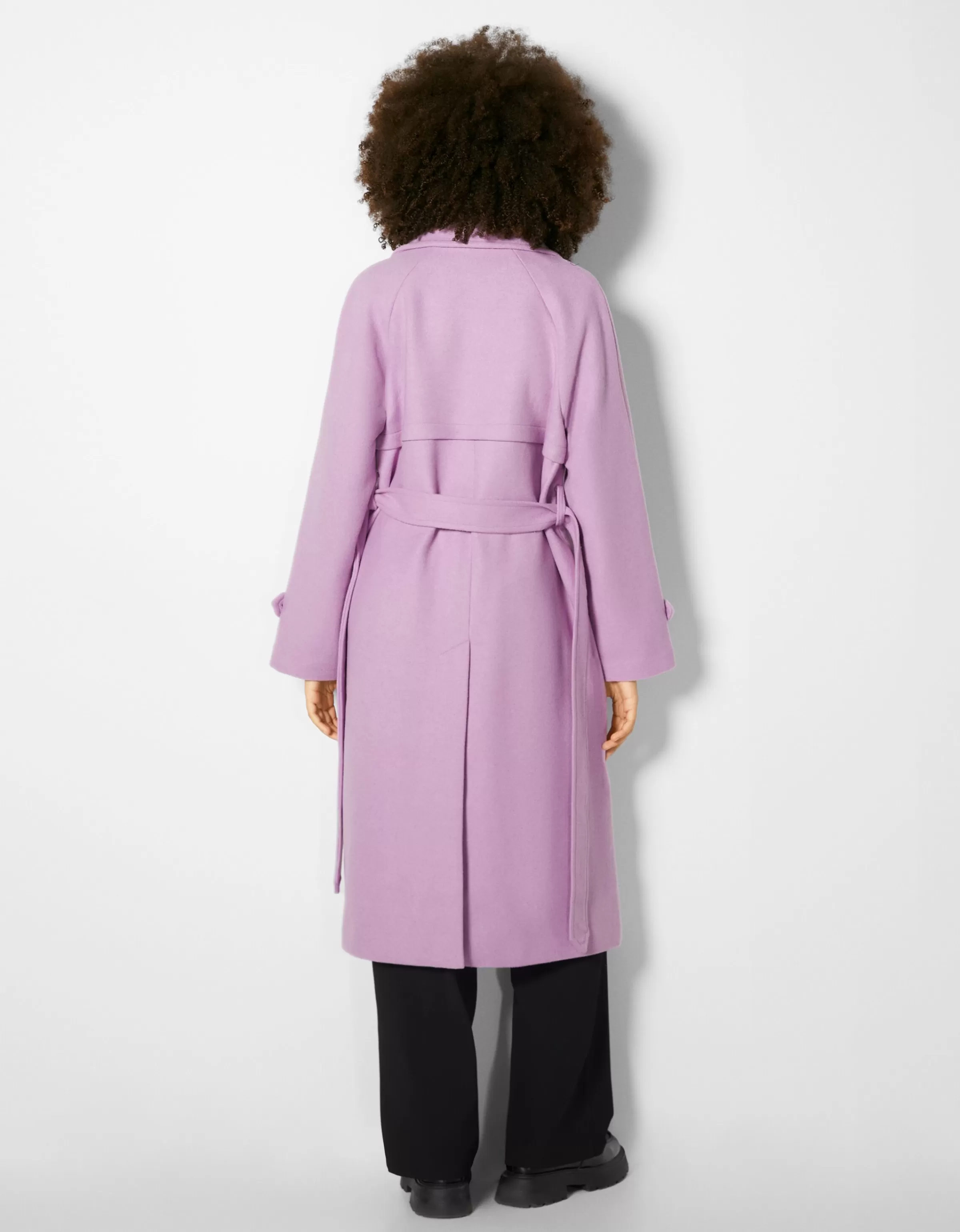 BERSHKA Trenchs et manteaux*Manteau trench laine Violet