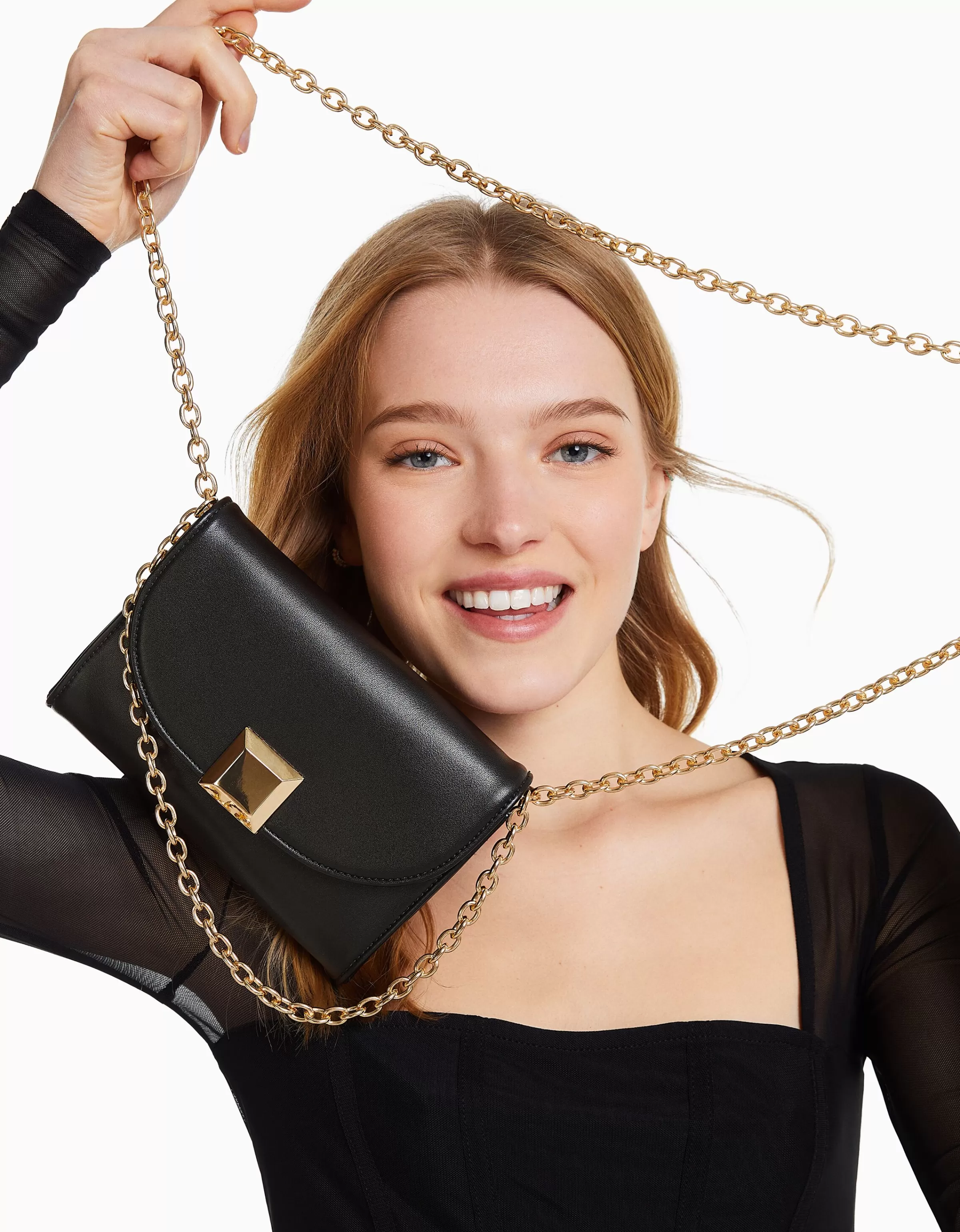 BERSHKA Tout voir*Mini-sac épaule carré détail Écru