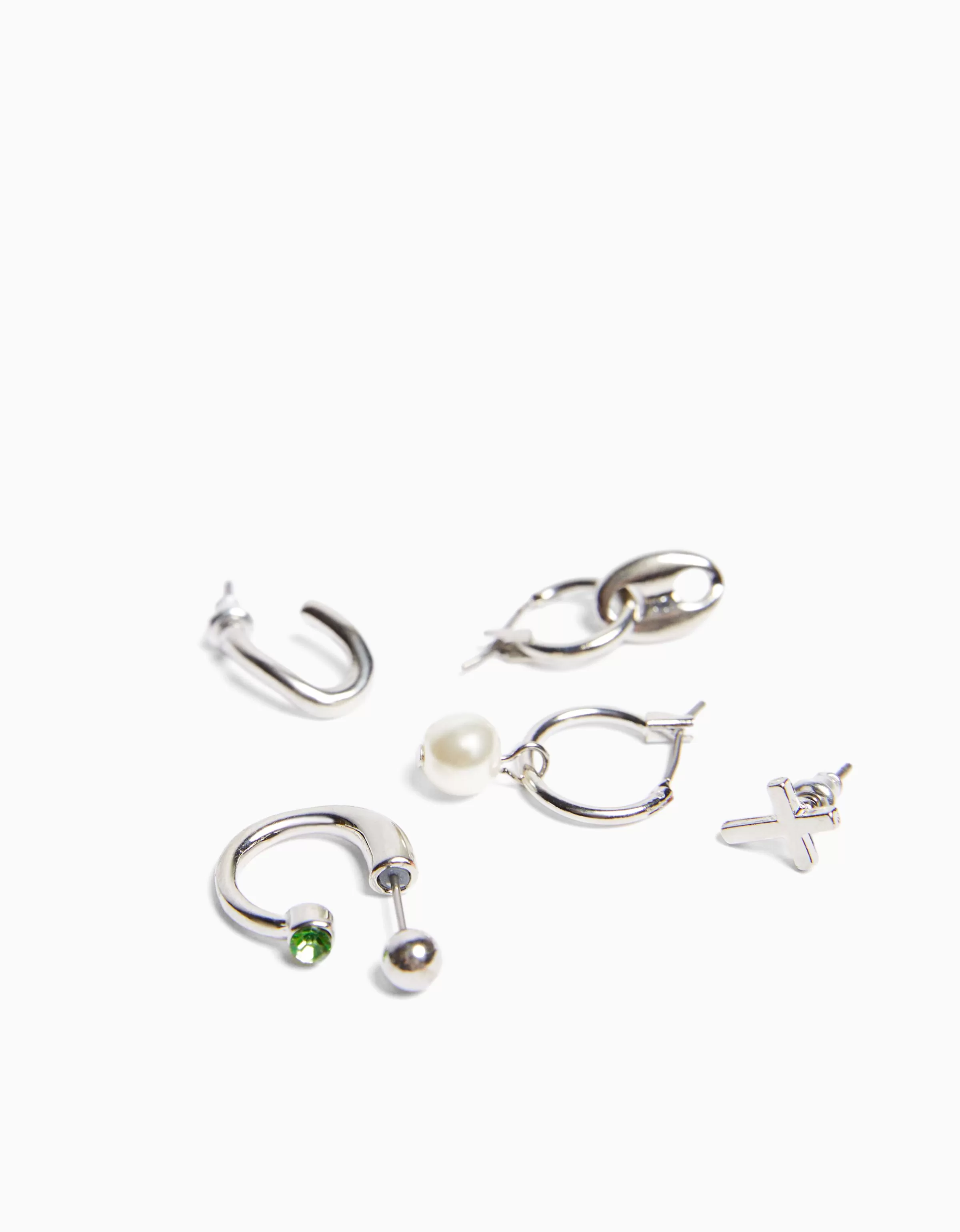 BERSHKA Tout voir*Pack 10 boucles d’oreilles anneau Argent