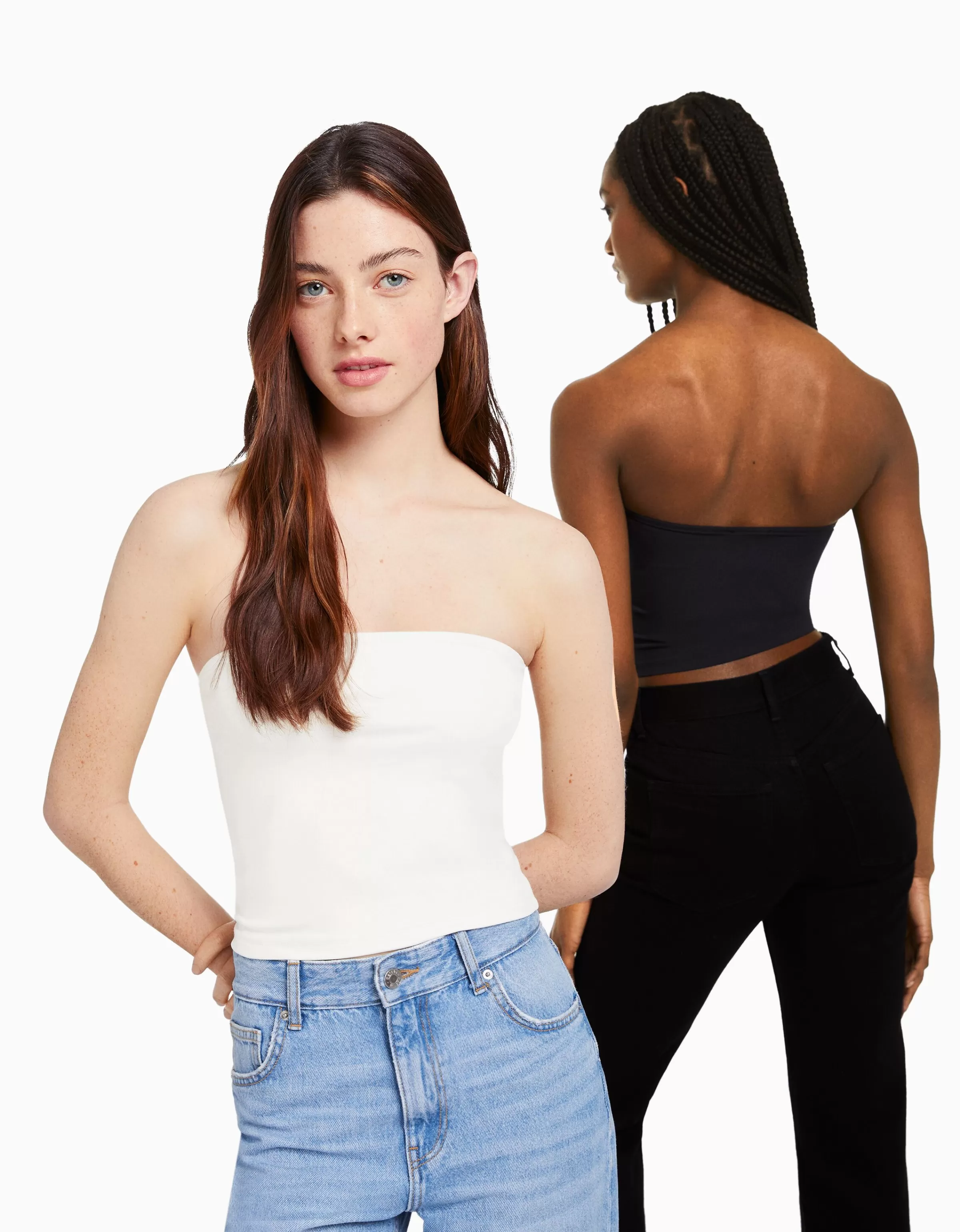 BERSHKA Packs*Pack 2 tops bandeau Multicouleur