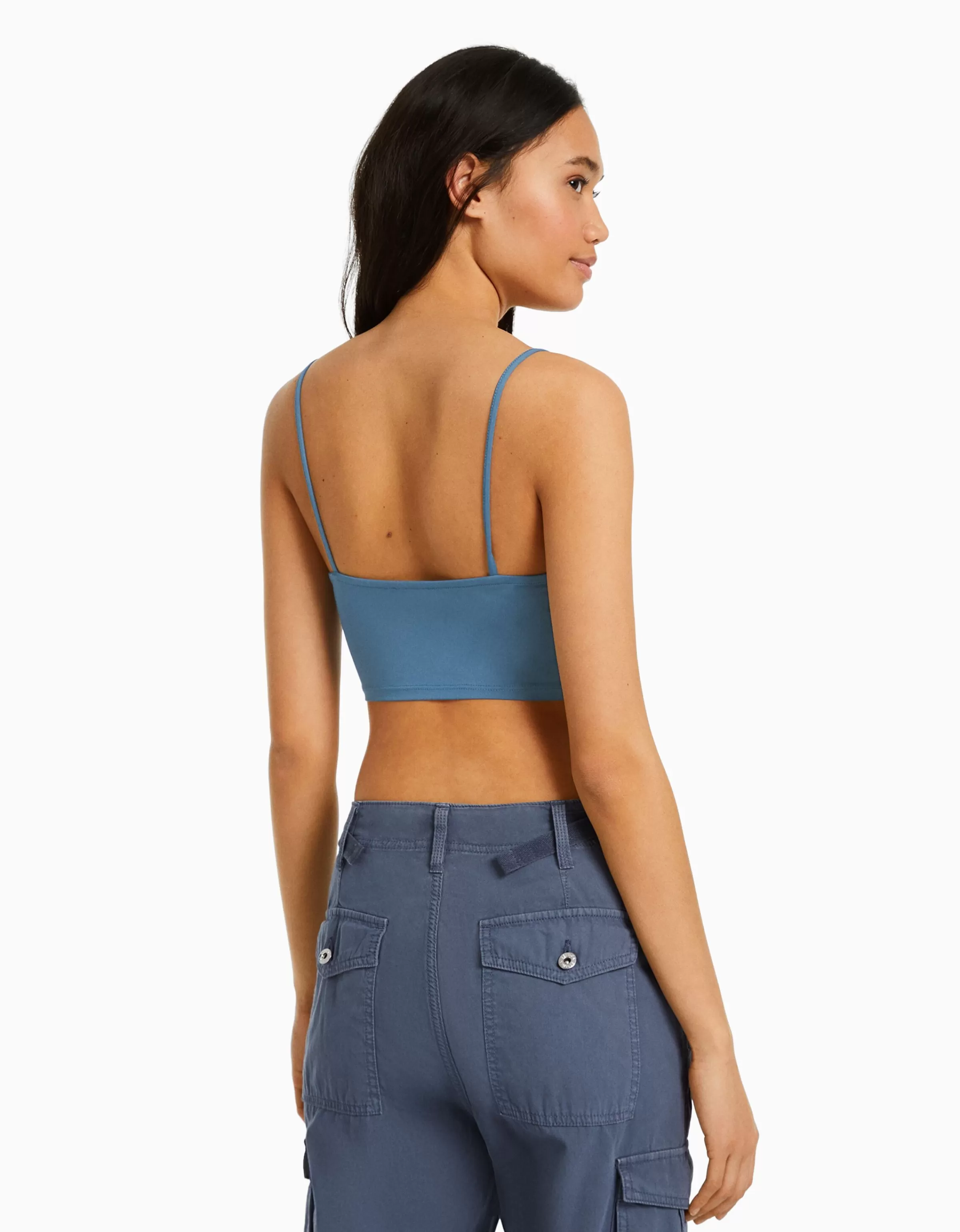 BERSHKA Packs*Pack 3 crop tops bretelles Multicouleur