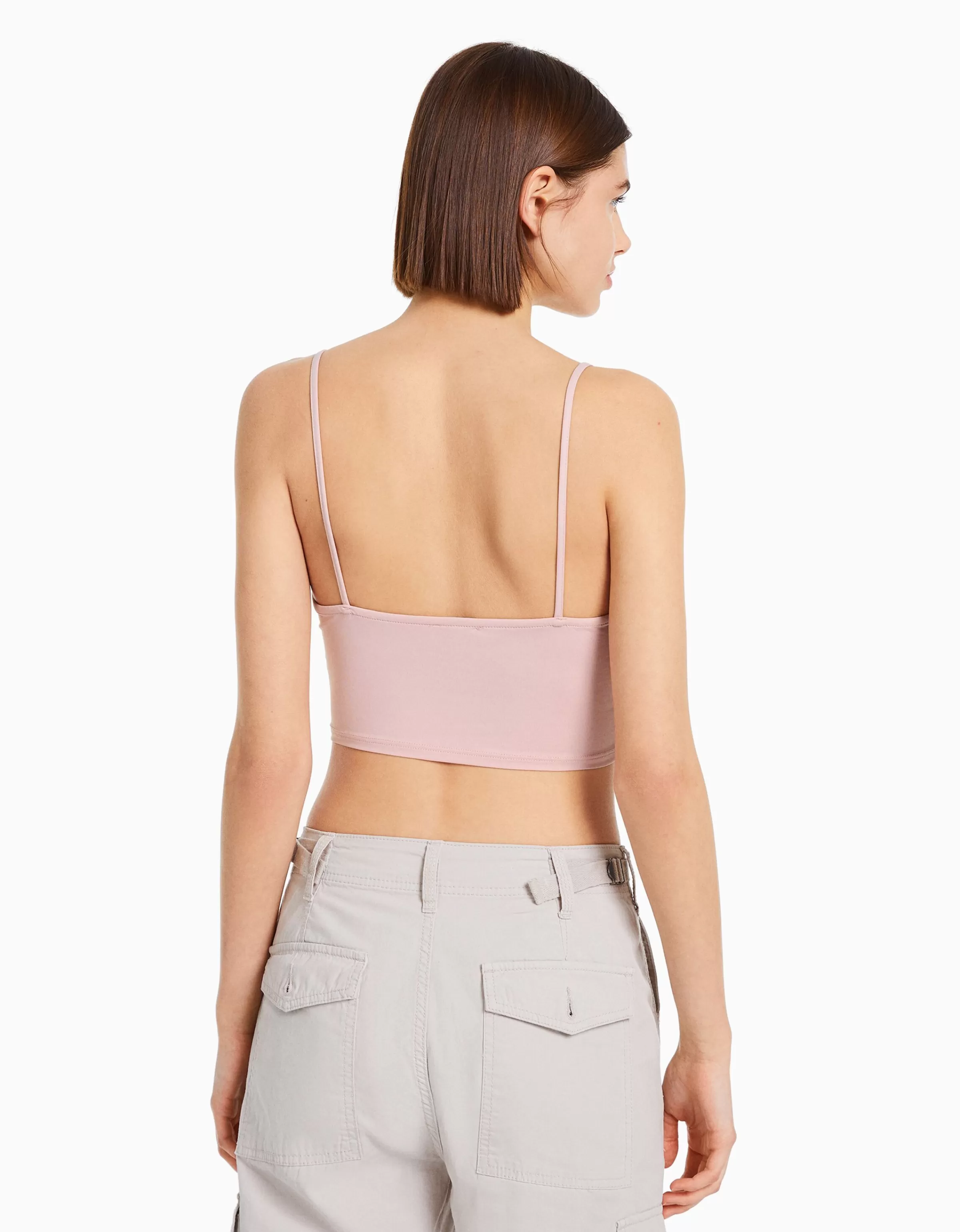 BERSHKA Packs*Pack 3 crop tops bretelles Multicouleur