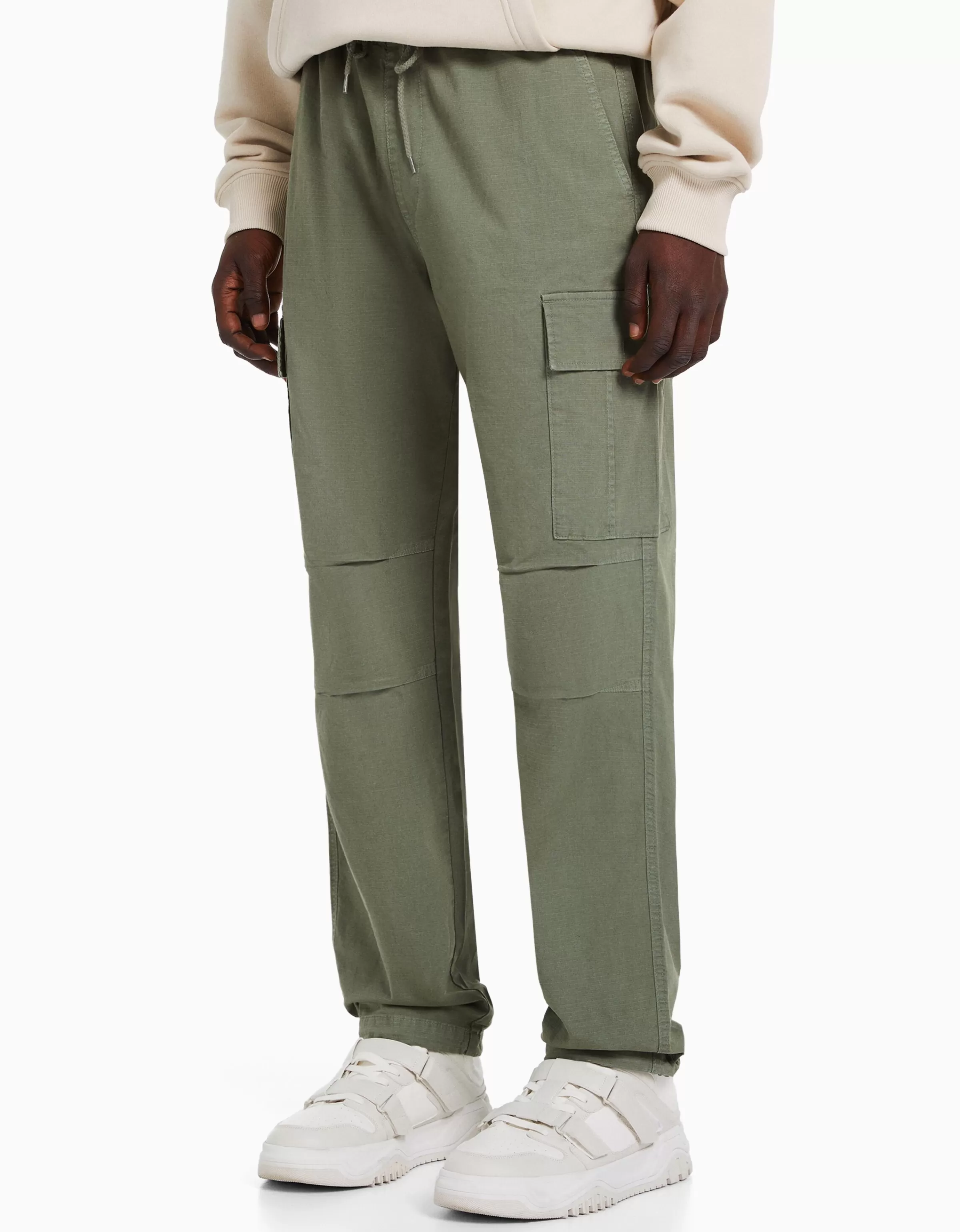 BERSHKA Vêtements*Pantalon cargo stoppeurs Kaki