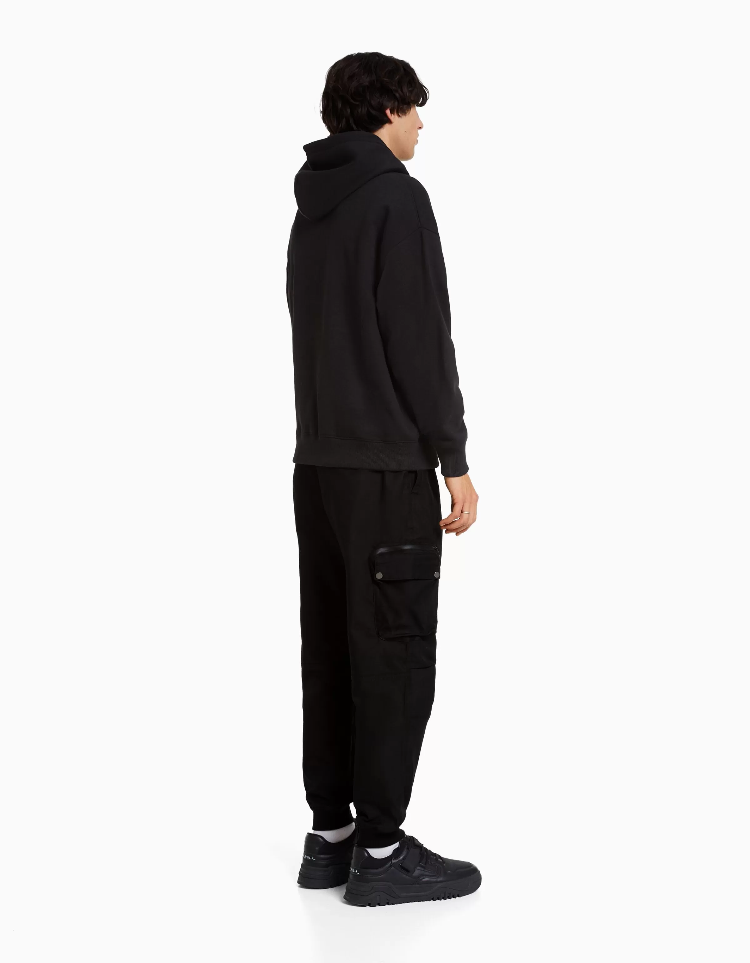 BERSHKA Vêtements*Pantalon jogger technique multifonction Noir