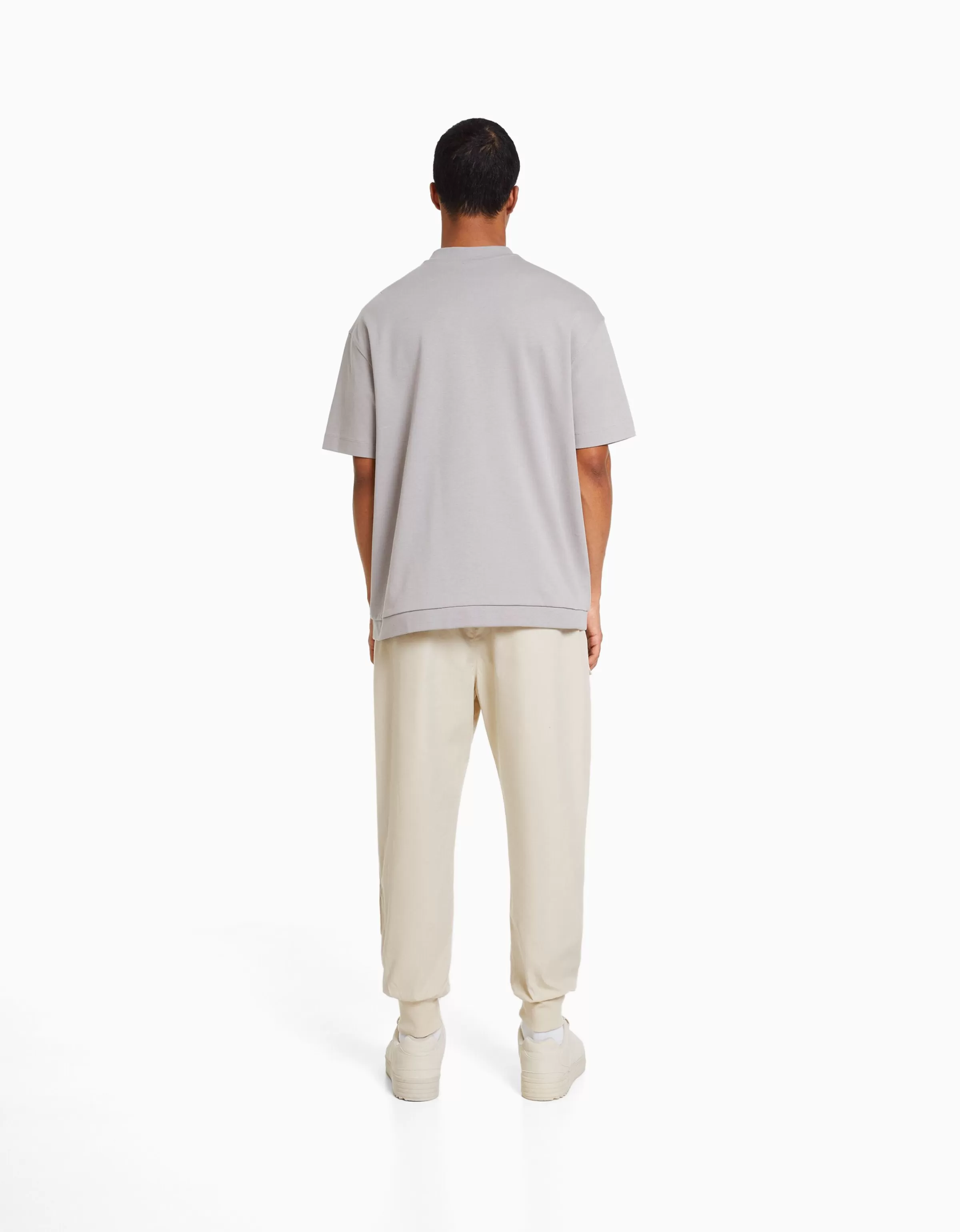 BERSHKA Pantalons*Pantalon jogger technique multifonction Sable