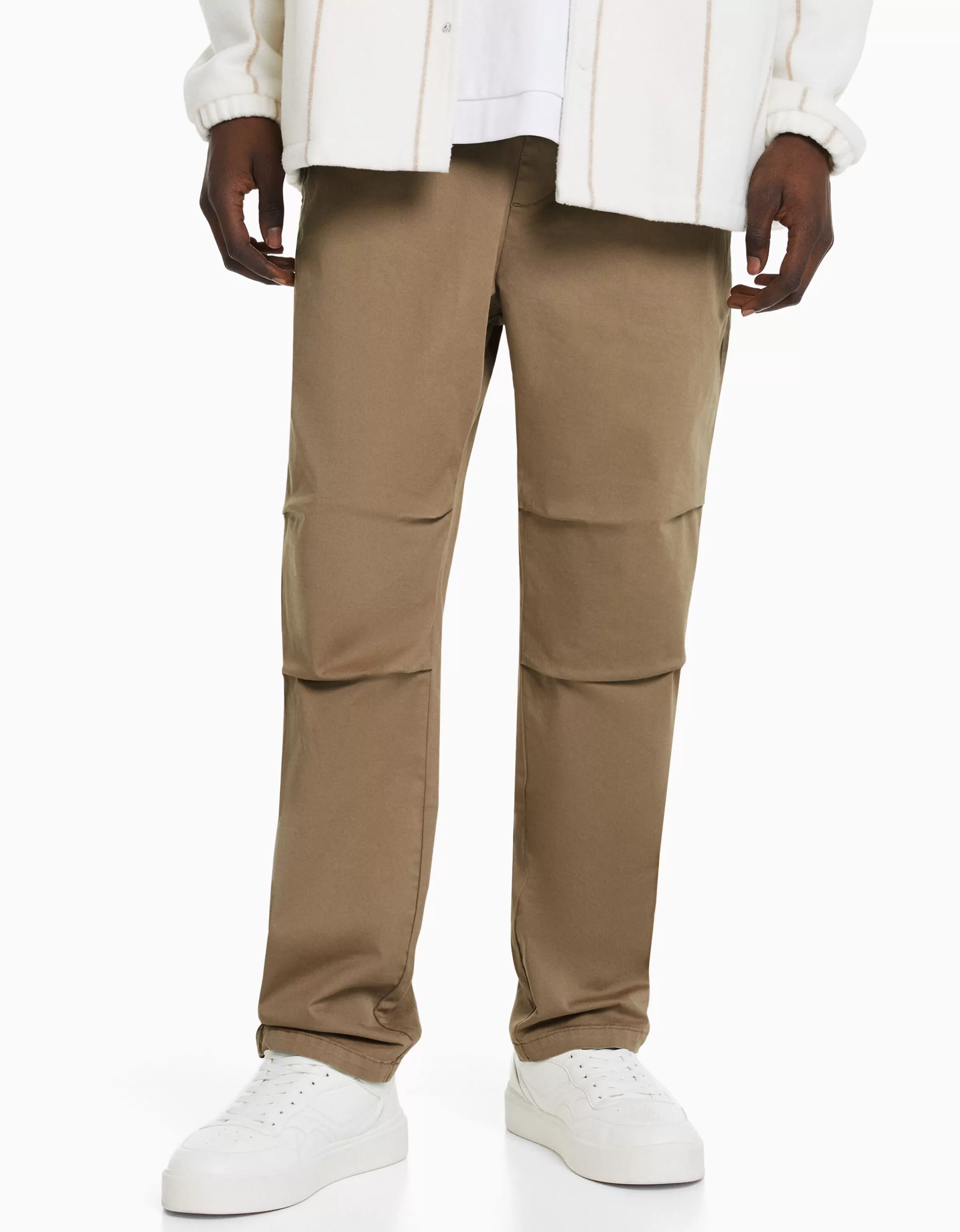 BERSHKA Vêtements*Pantalon loose coton Camel