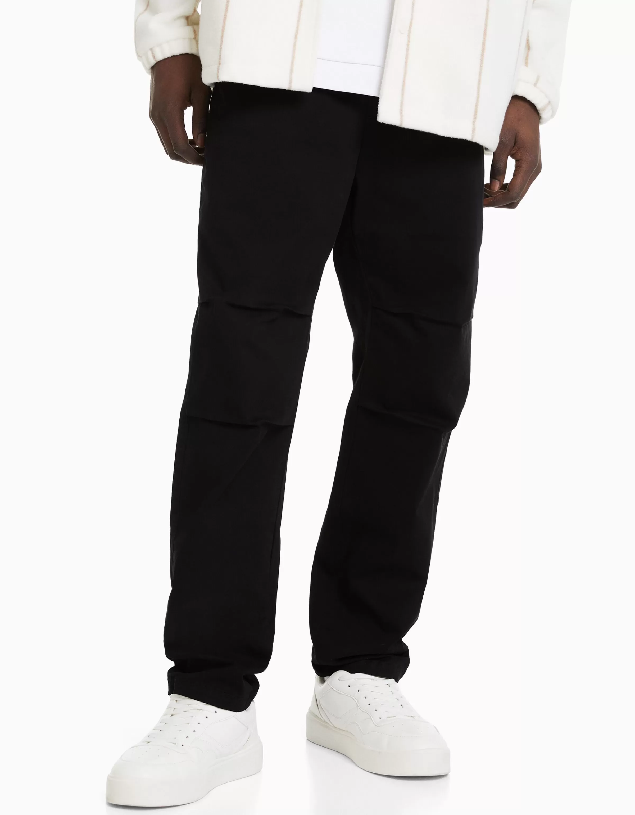 BERSHKA Vêtements*Pantalon loose coton Noir