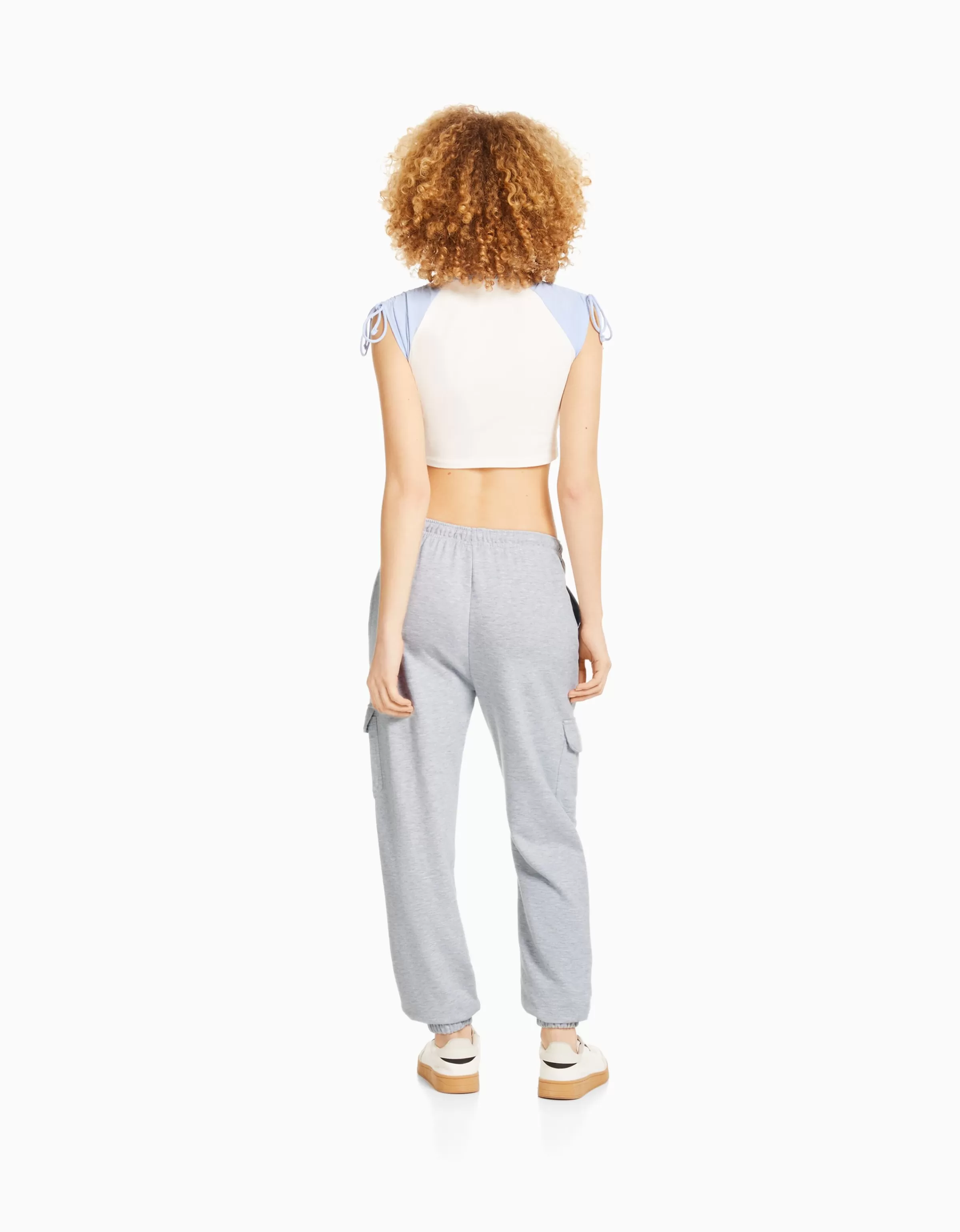 BERSHKA Pantalons*Pantalon molleton poches Gris