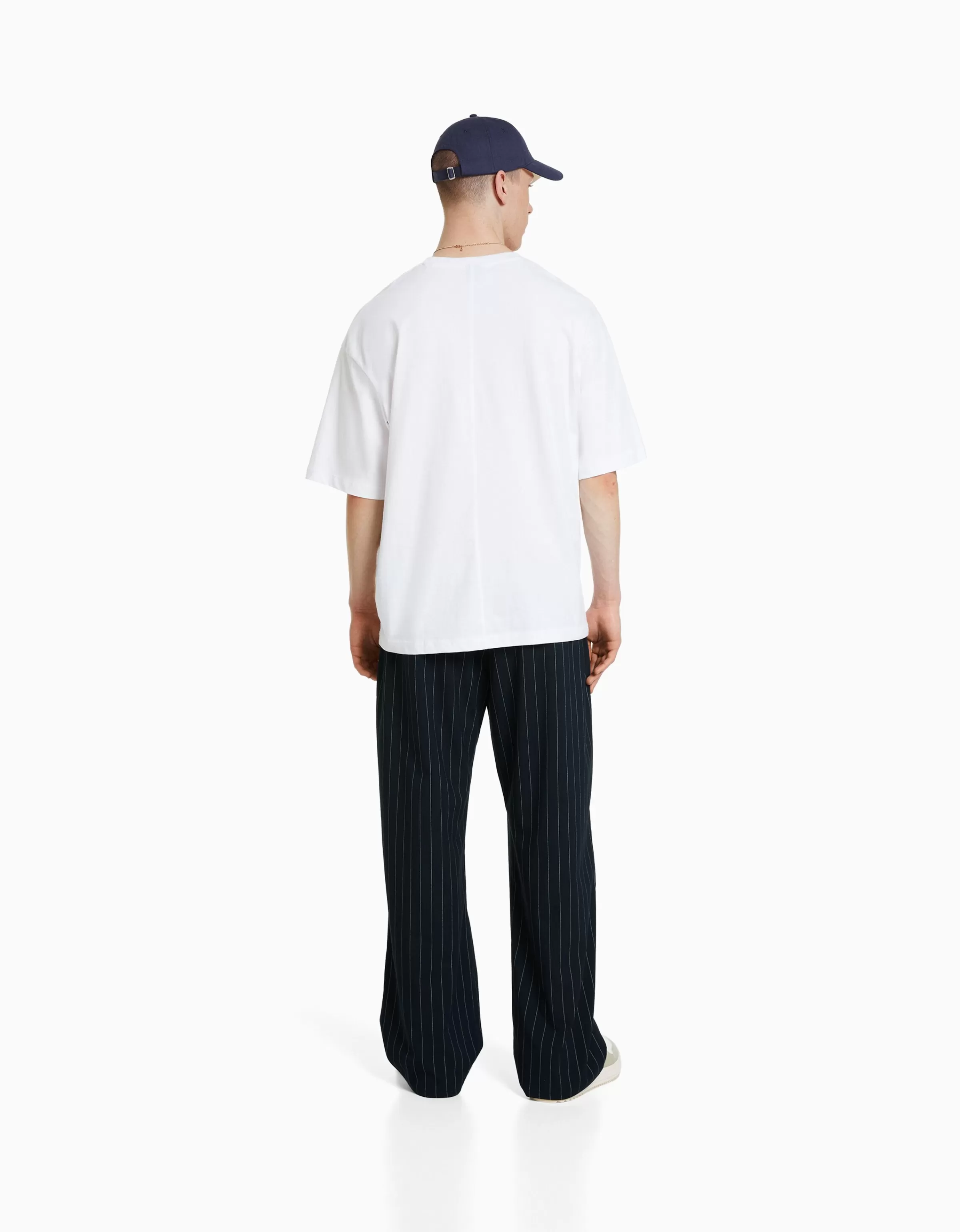 BERSHKA Pantalons*Pantalon tailoring rayures Marine