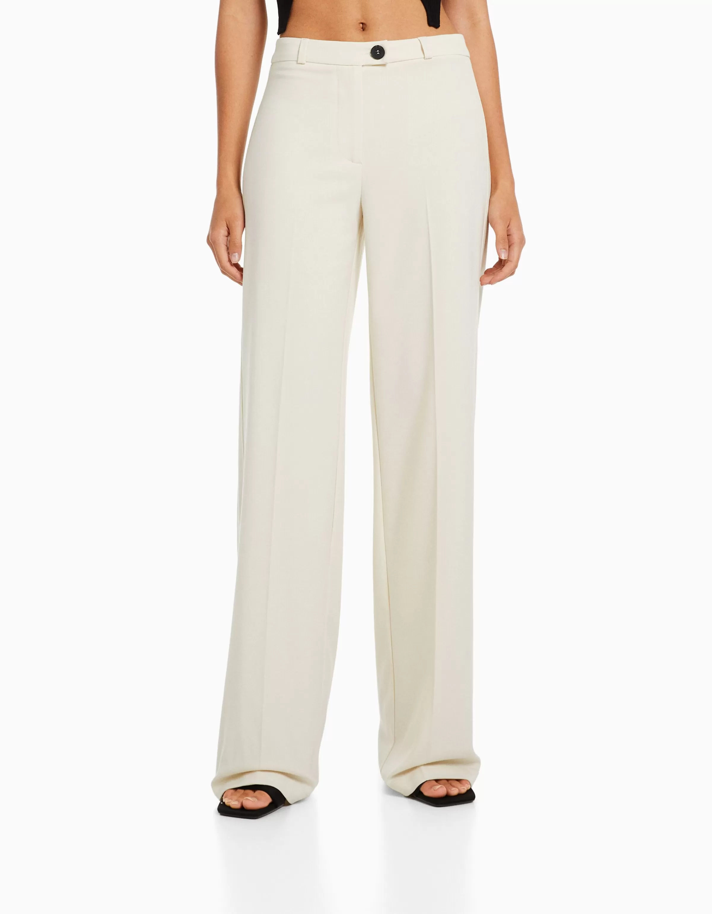 BERSHKA Pantalons*Pantalon tailoring wide leg passants Marine