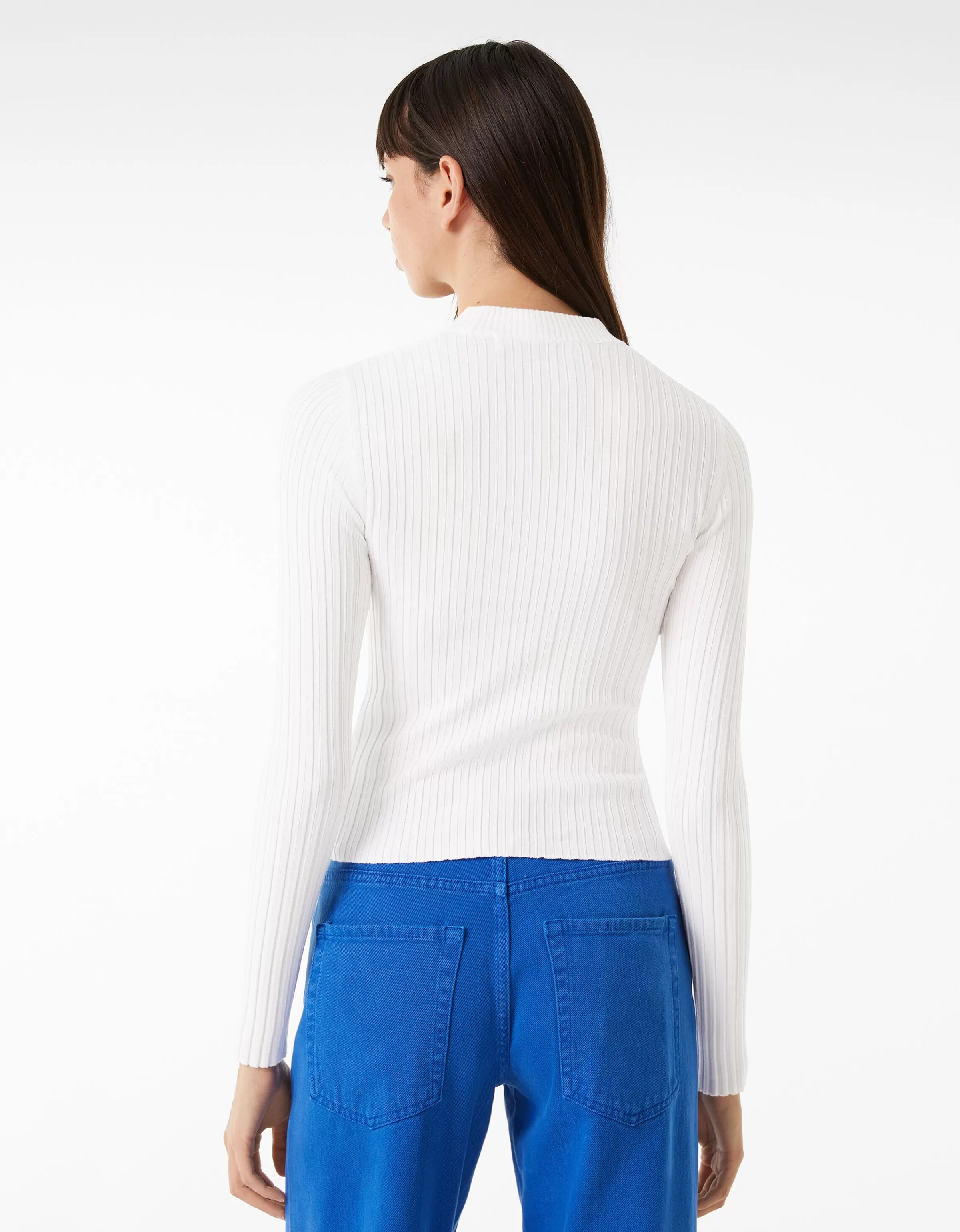 BERSHKA Pulls*Pull bord-côte col roulé Noir