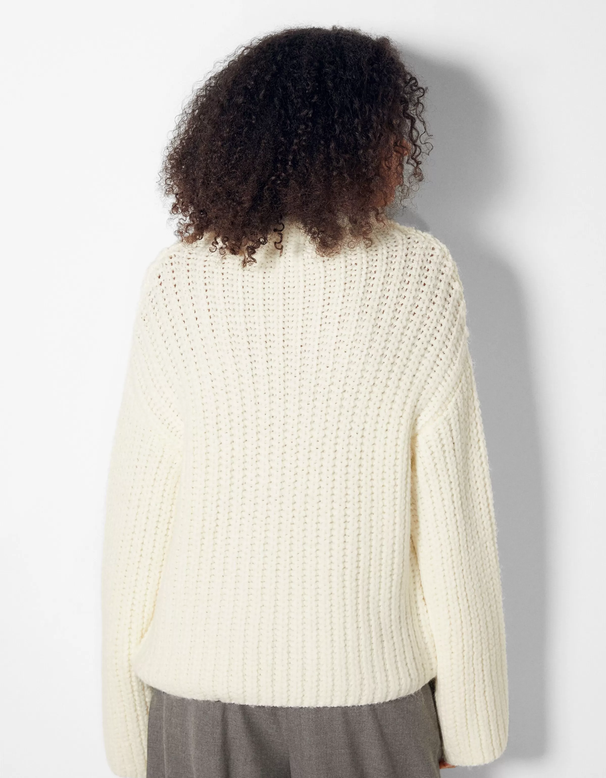 BERSHKA Pulls*Pull col montant Blanc