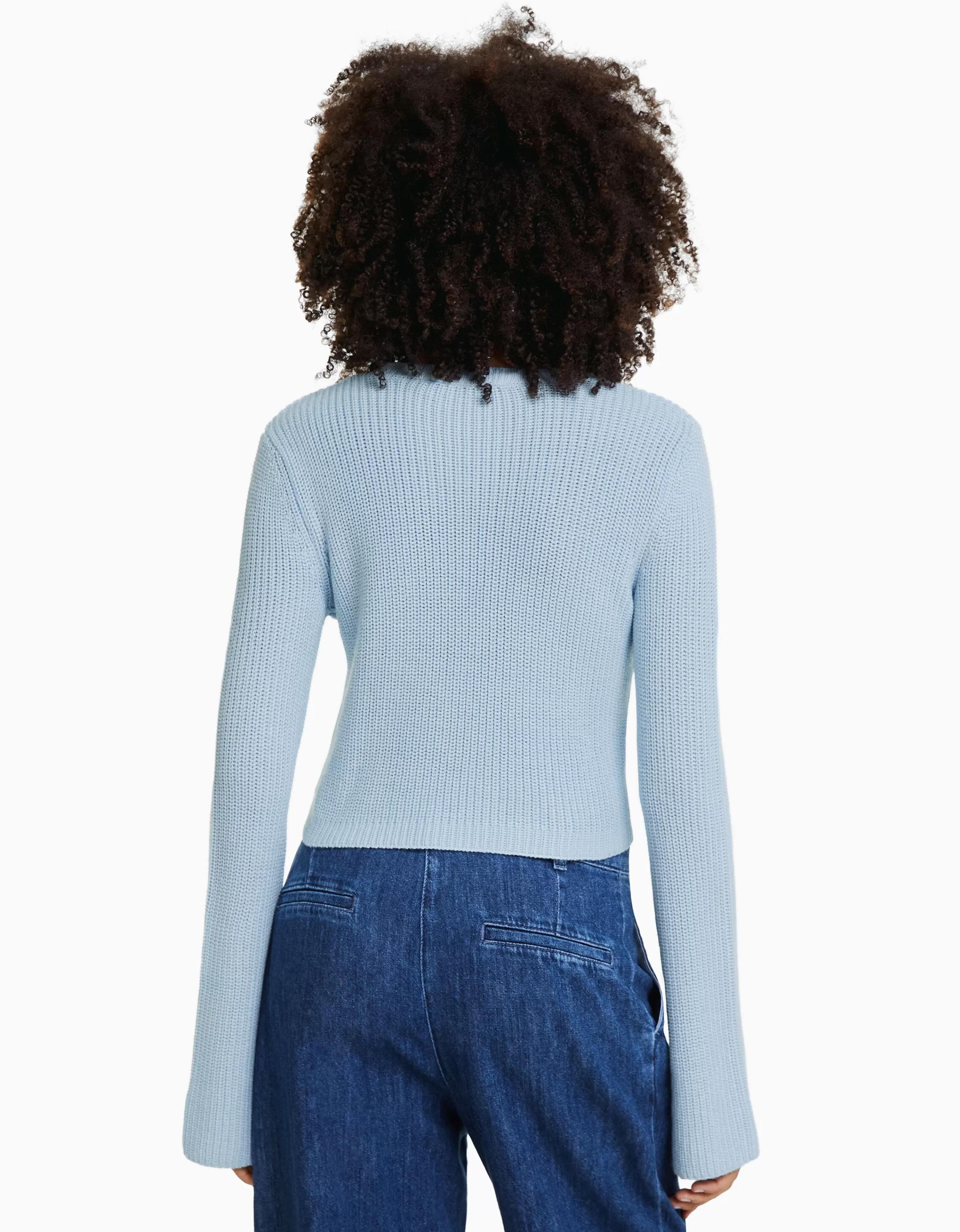 BERSHKA Maille*Pull col rond Bleu