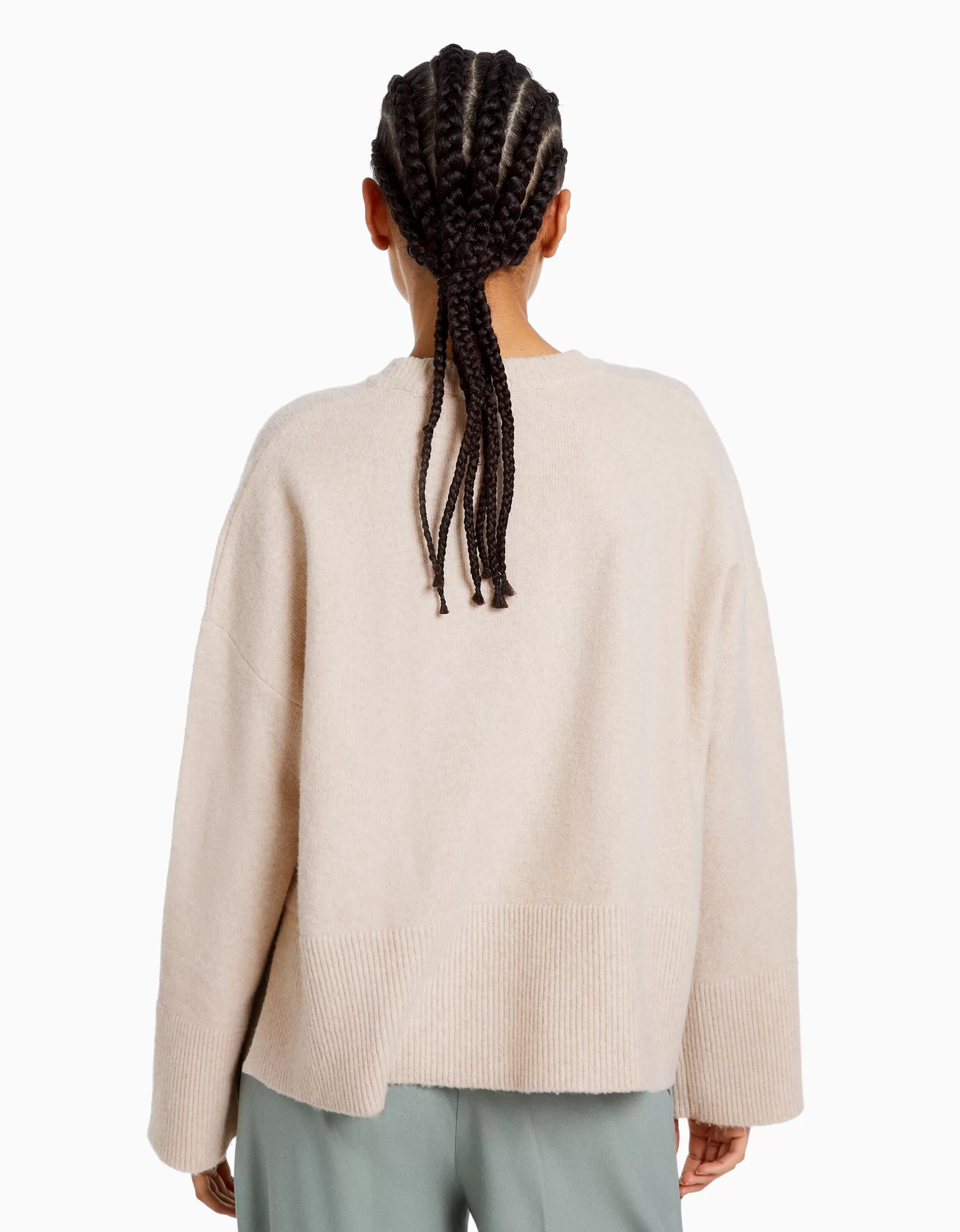 BERSHKA Maille*Pull oversize Rose