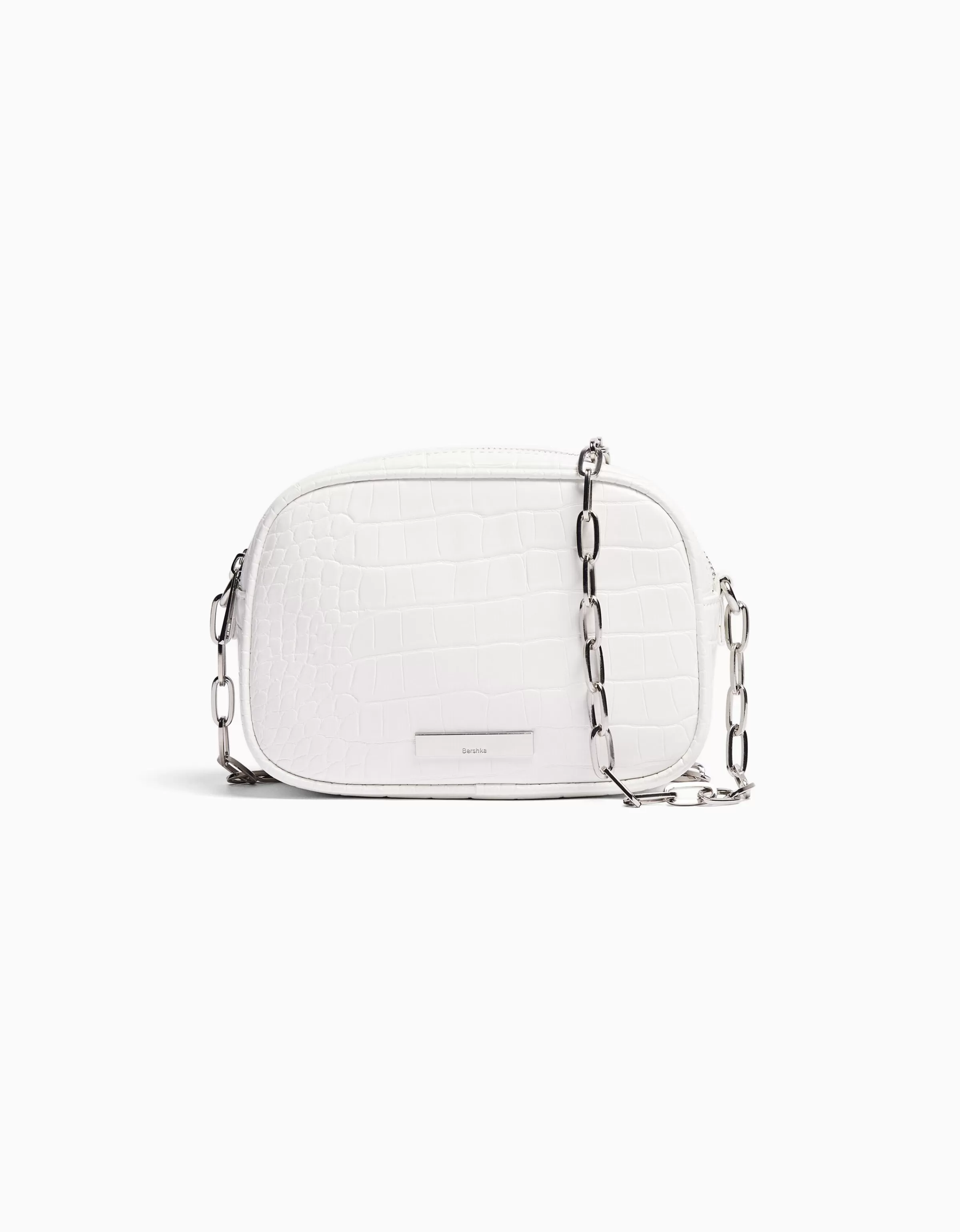 BERSHKA Tout voir*Sac anse texturé double fermeture Éclair Blanc