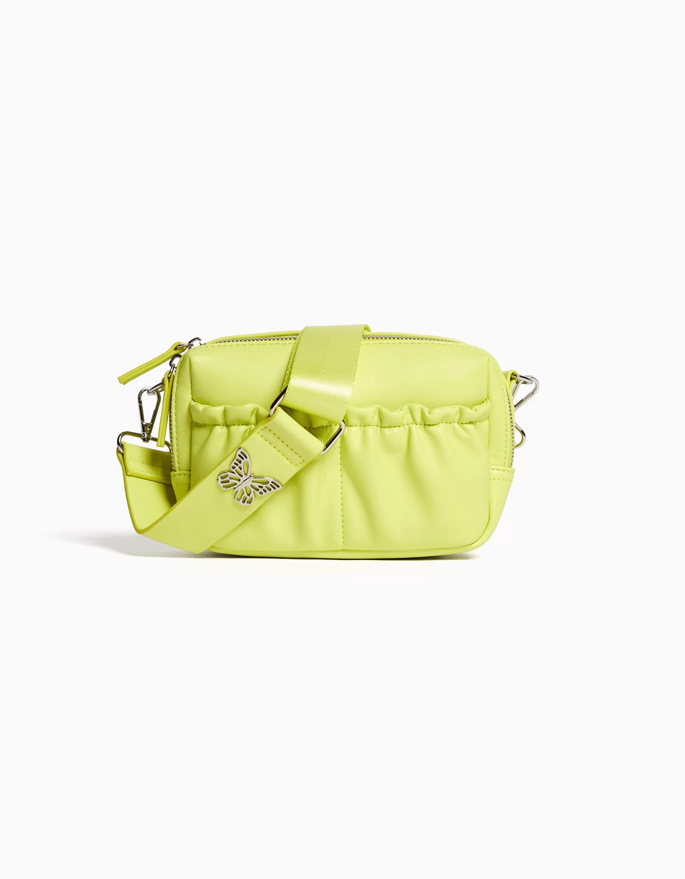 BERSHKA Similicuir*Sac bandoulière similicuir papillon Lime