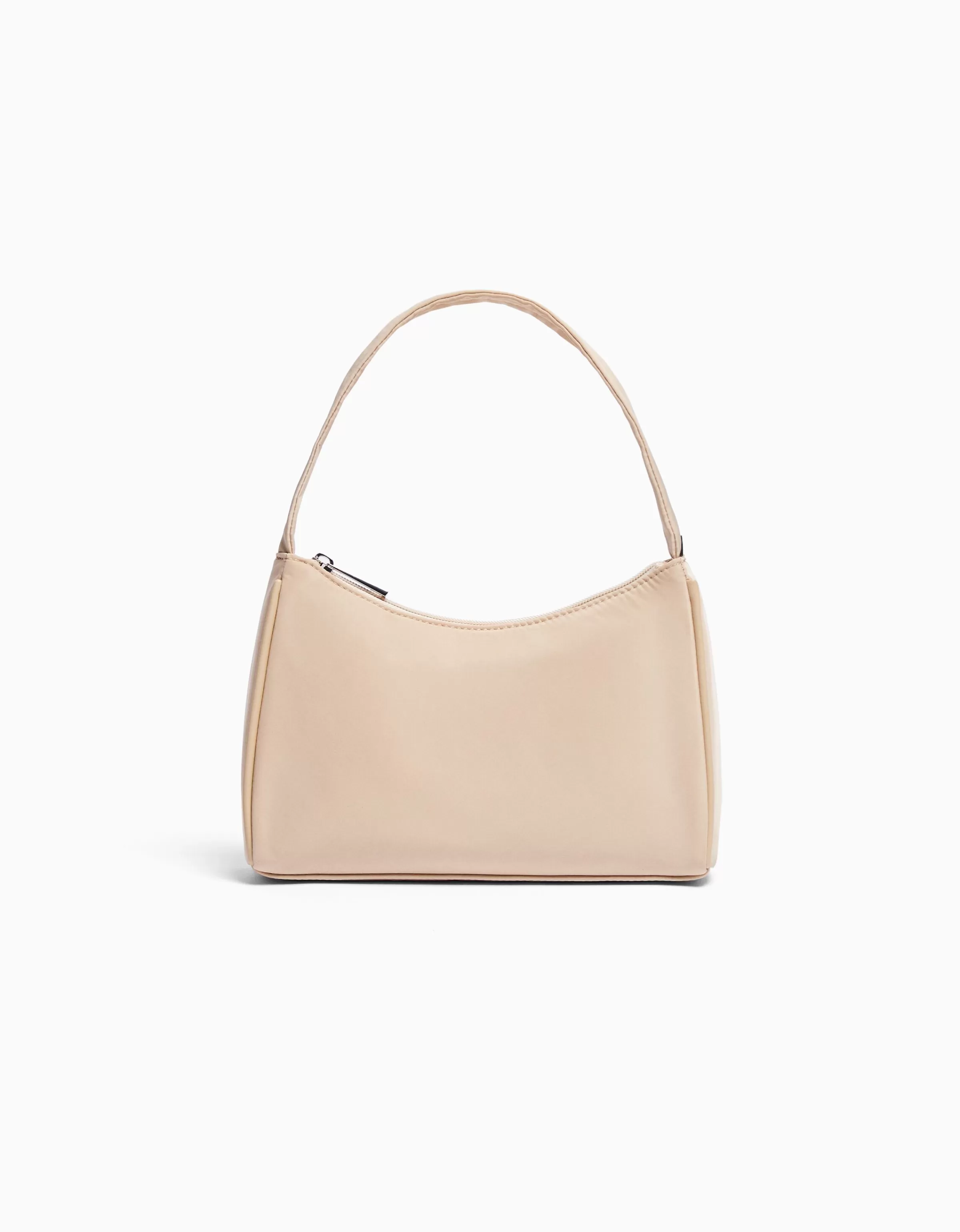 BERSHKA Personnalisables*Sac porté épaule tissu Beige