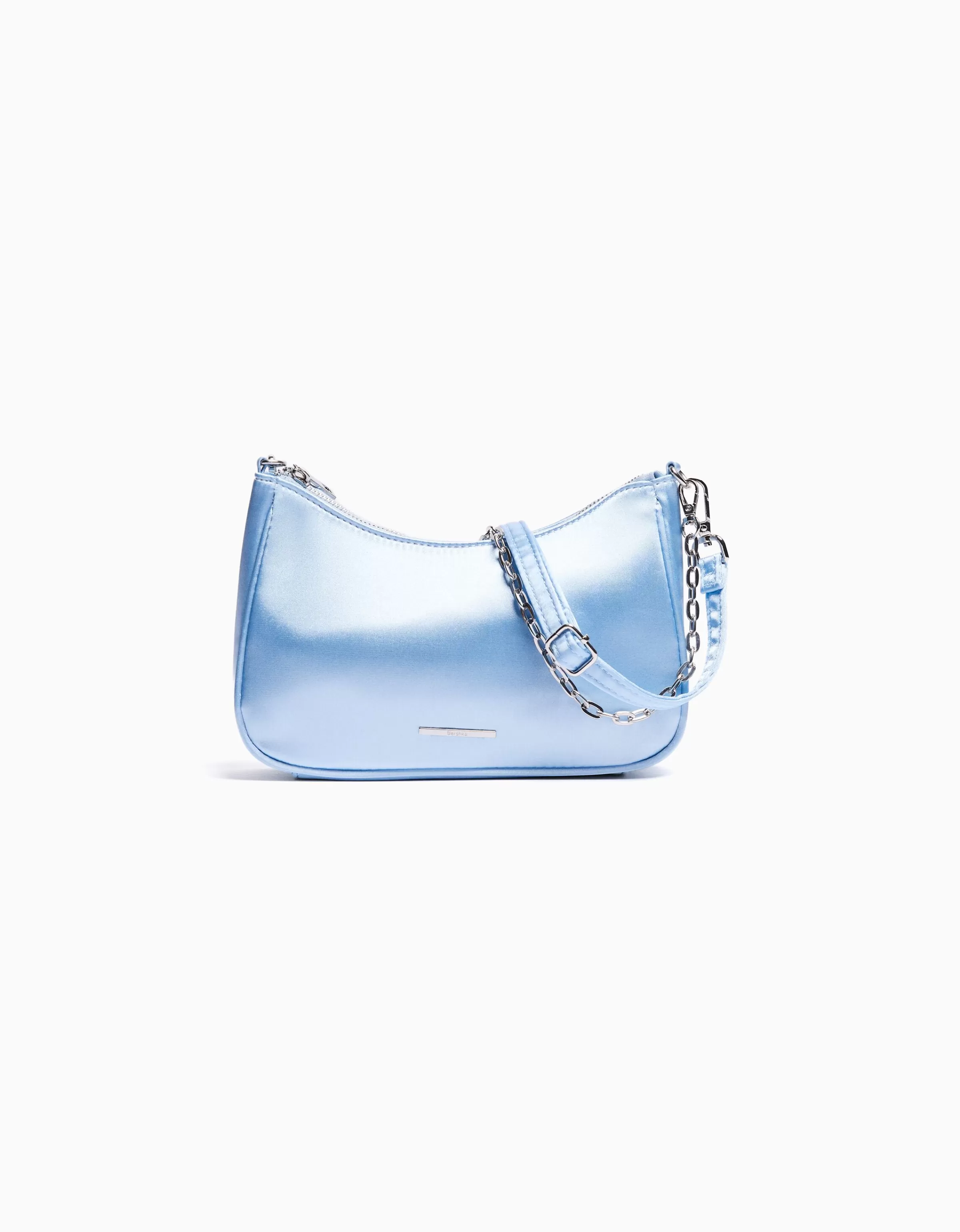 BERSHKA Tout voir*Sac satiné anse Bleu clair