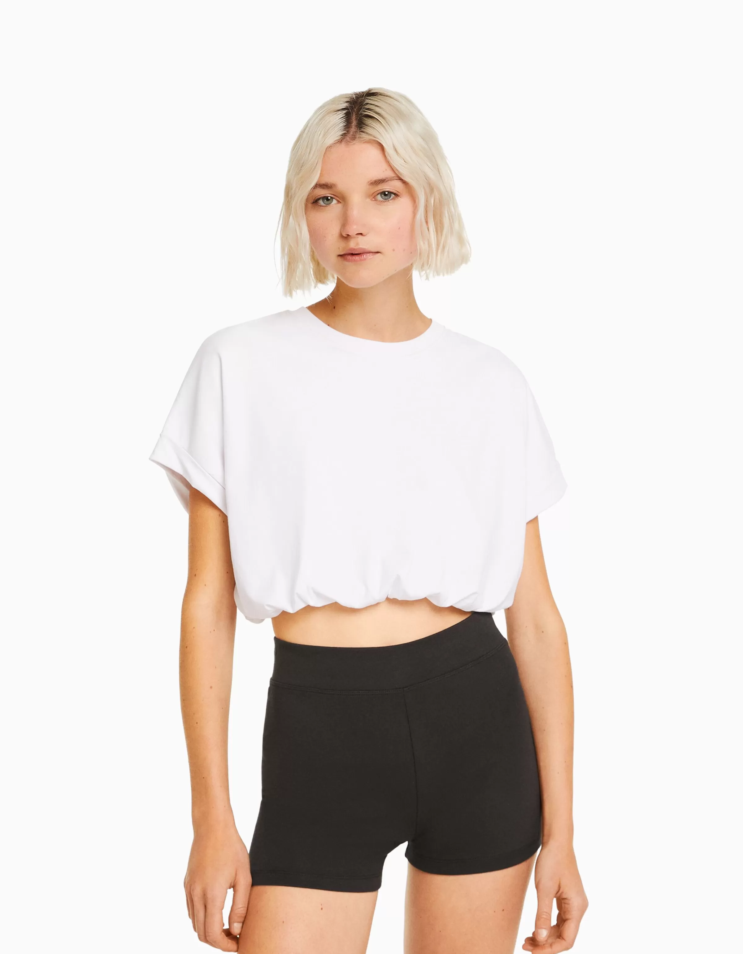 BERSHKA Pantalons*Short jupe-culotte modal Gris