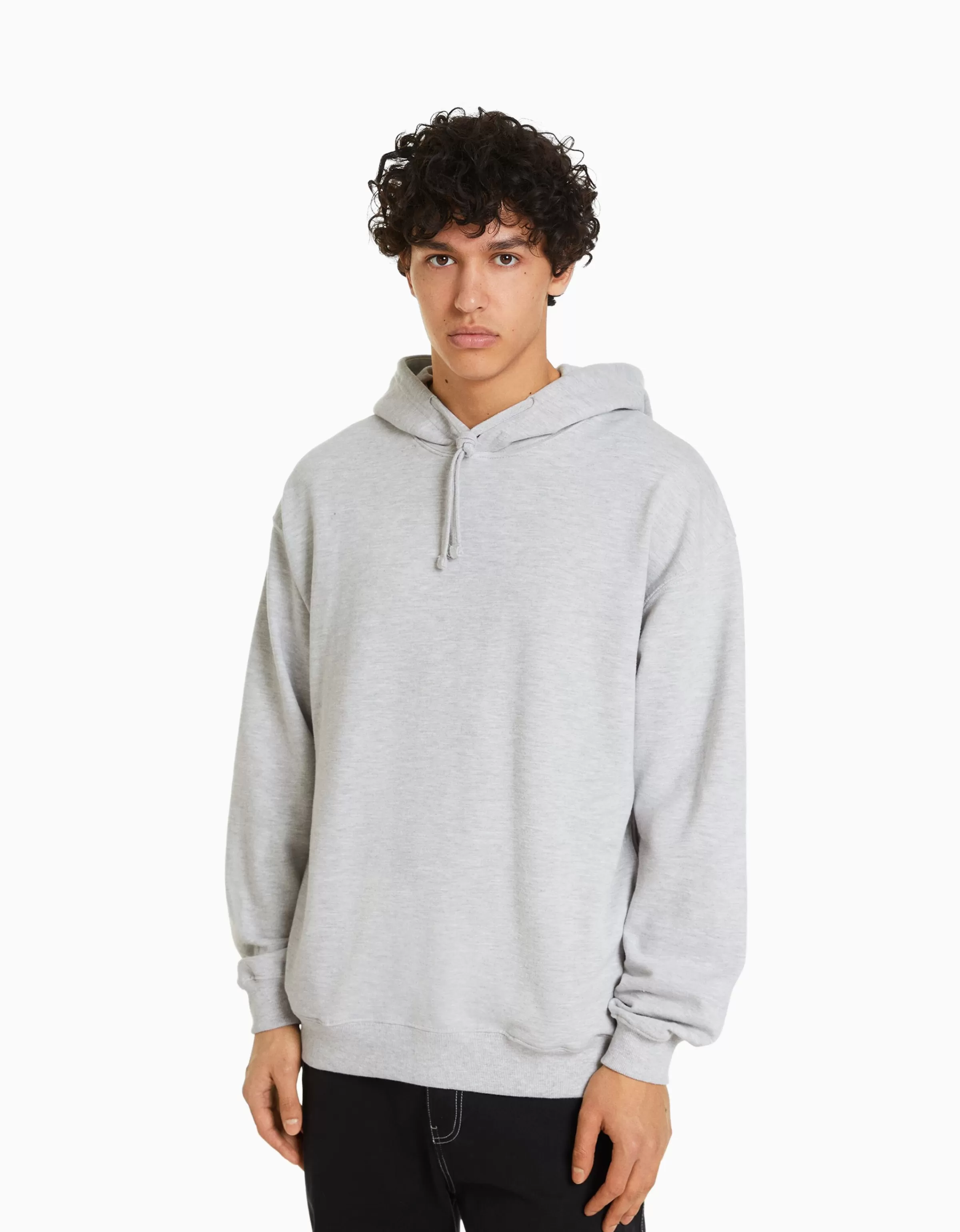 BERSHKA Personnalisables*Sweat capuche Gris