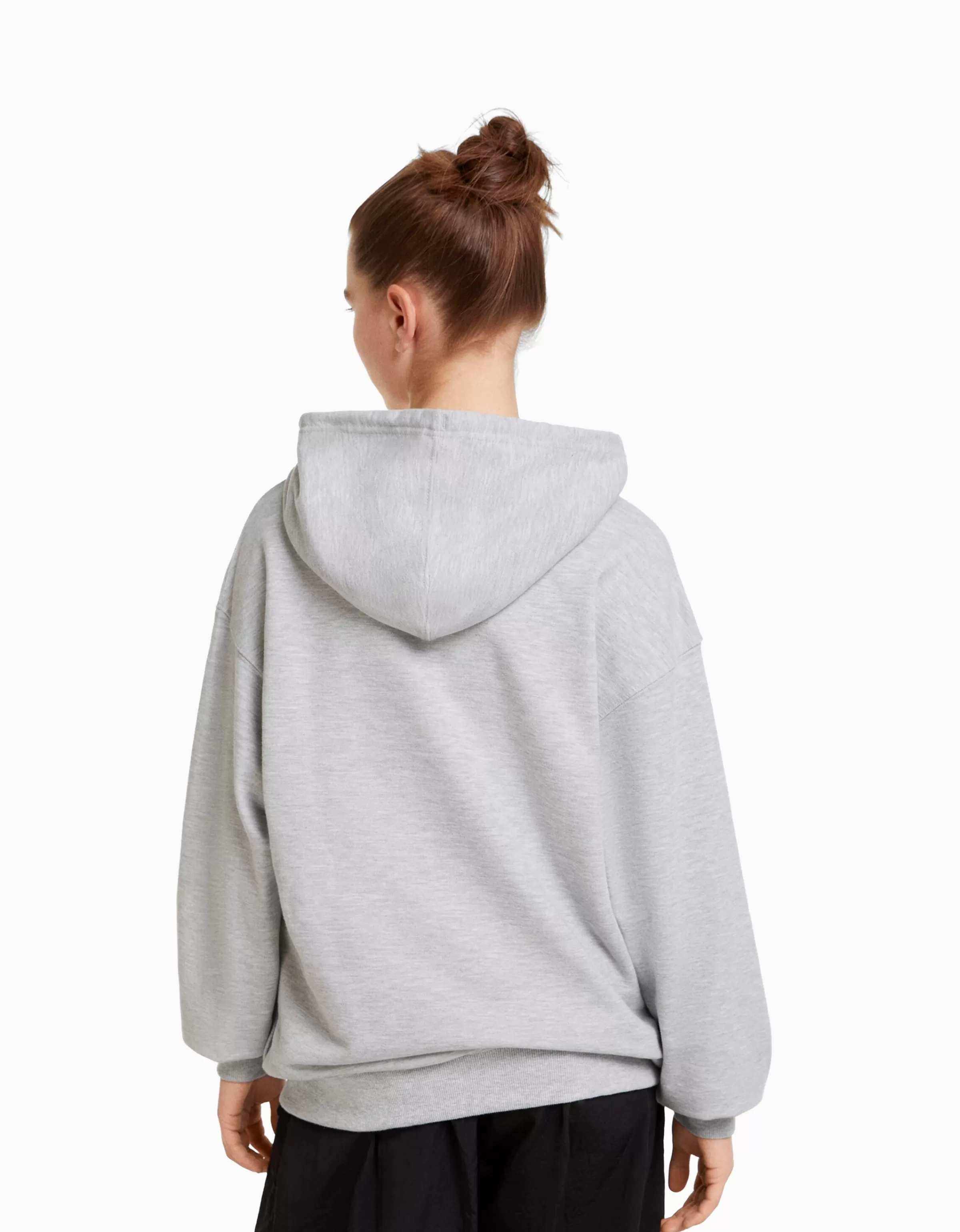 BERSHKA Personnalisables*Sweat capuche Gris