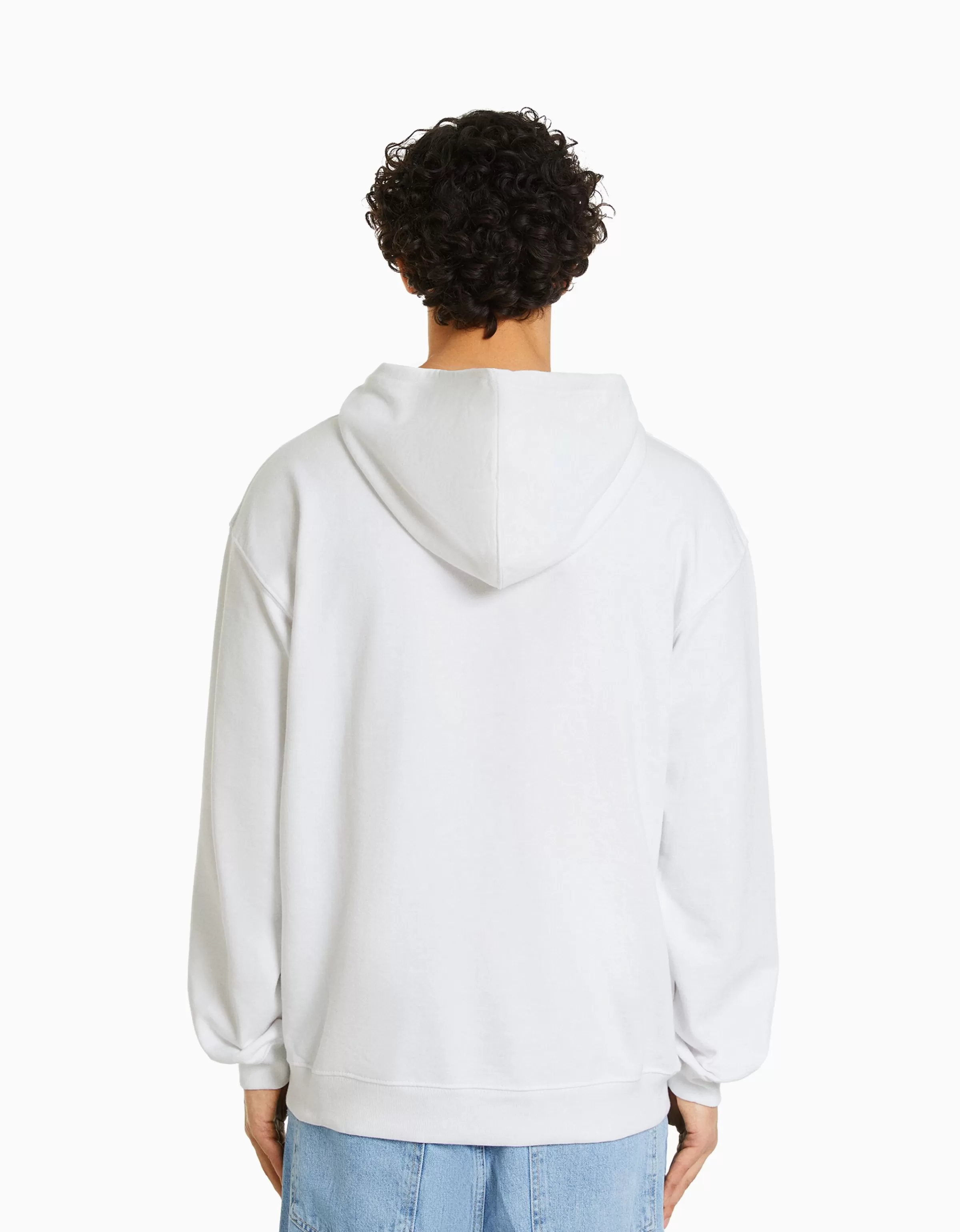 BERSHKA Special packaging collabs*Sweat capuche Blanc