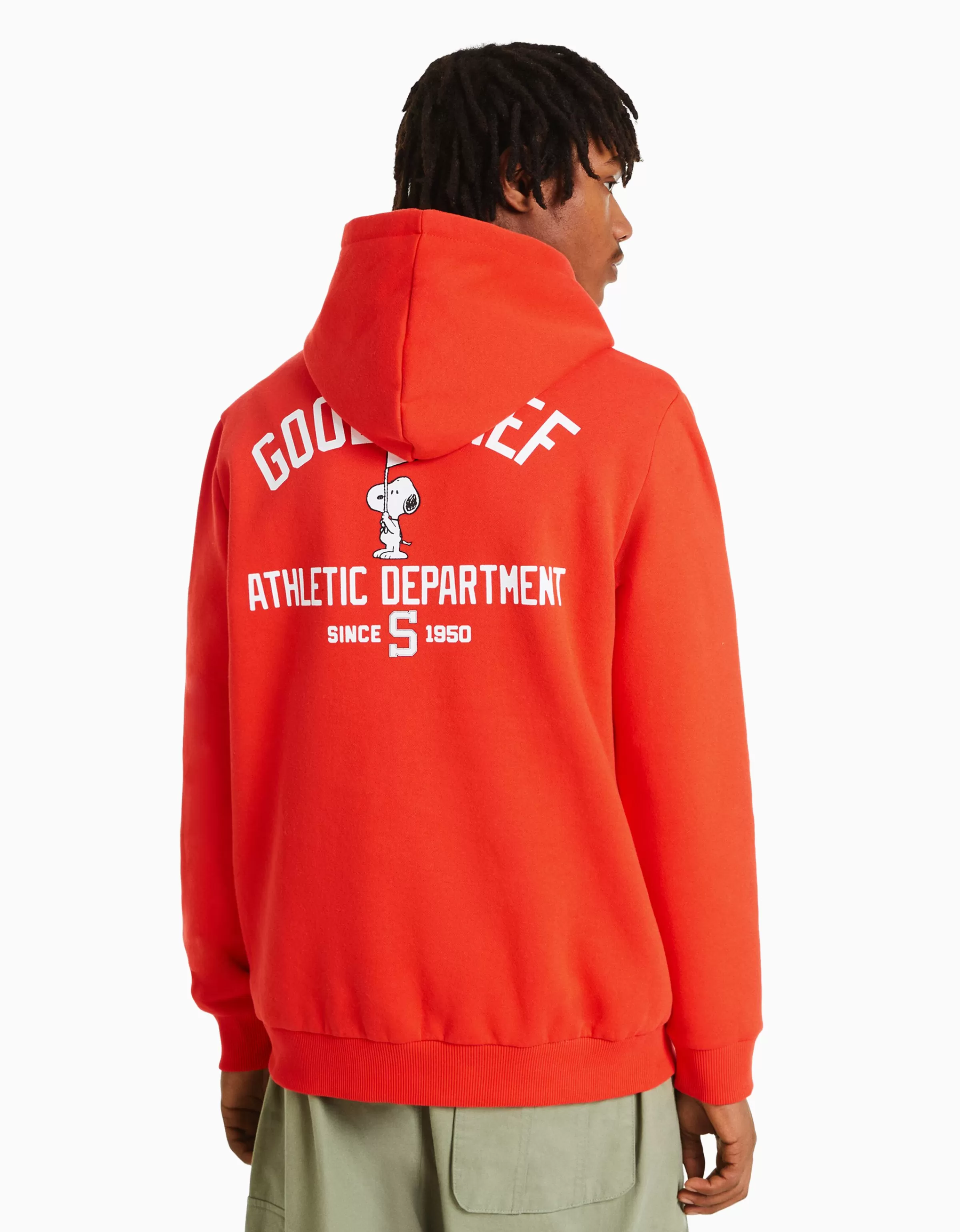 BERSHKA Vêtements*Sweat capuche brodé Snoopy Rouge