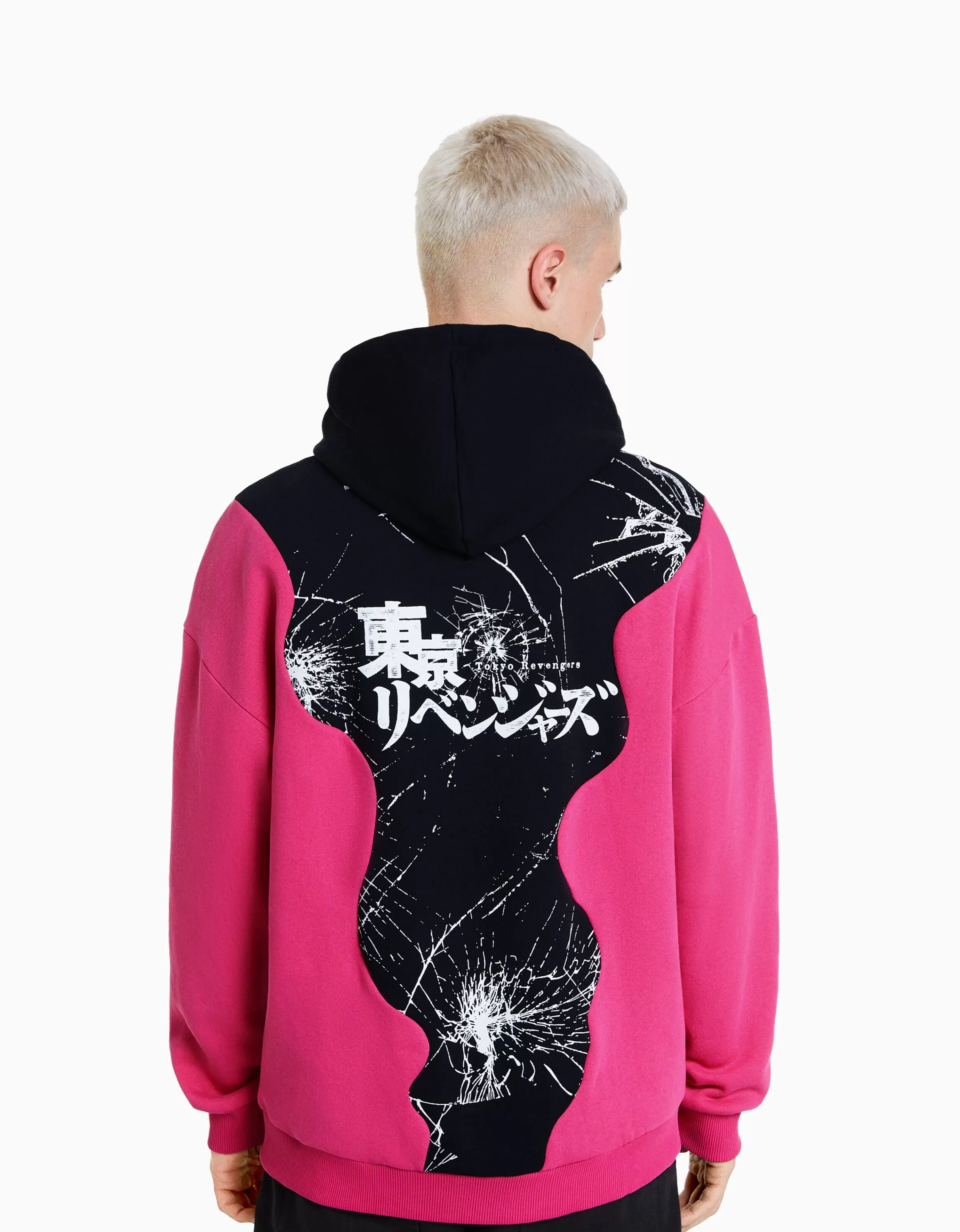 BERSHKA Collaborations®*Sweat capuche imprimé TOKYO REVENGERS Fuchsia