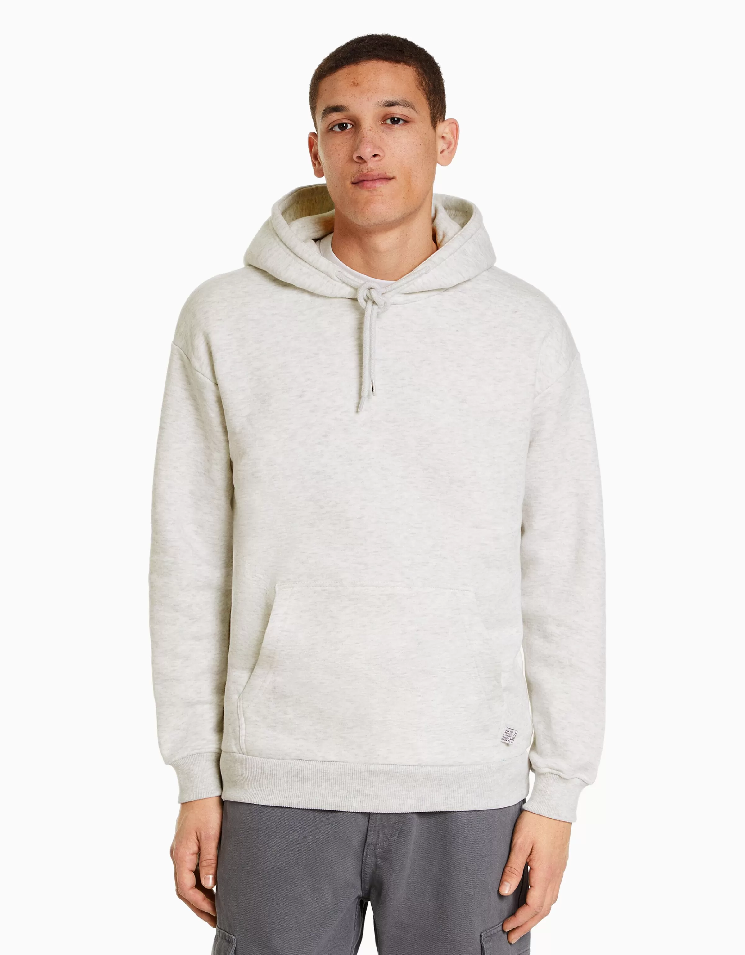 BERSHKA Sweats*Sweat capuche oversize Gris