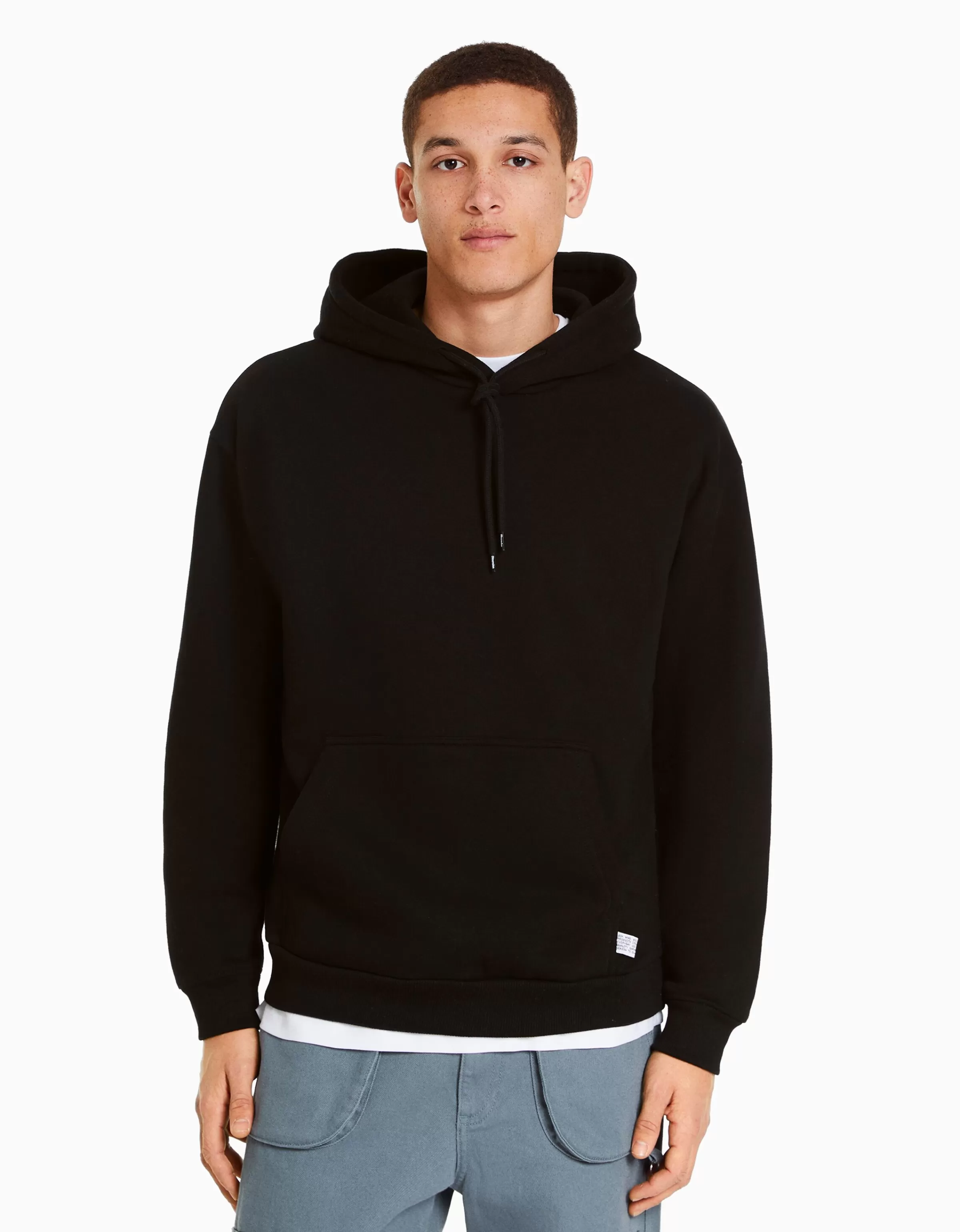 BERSHKA Survêtement*Sweat capuche oversize Noir