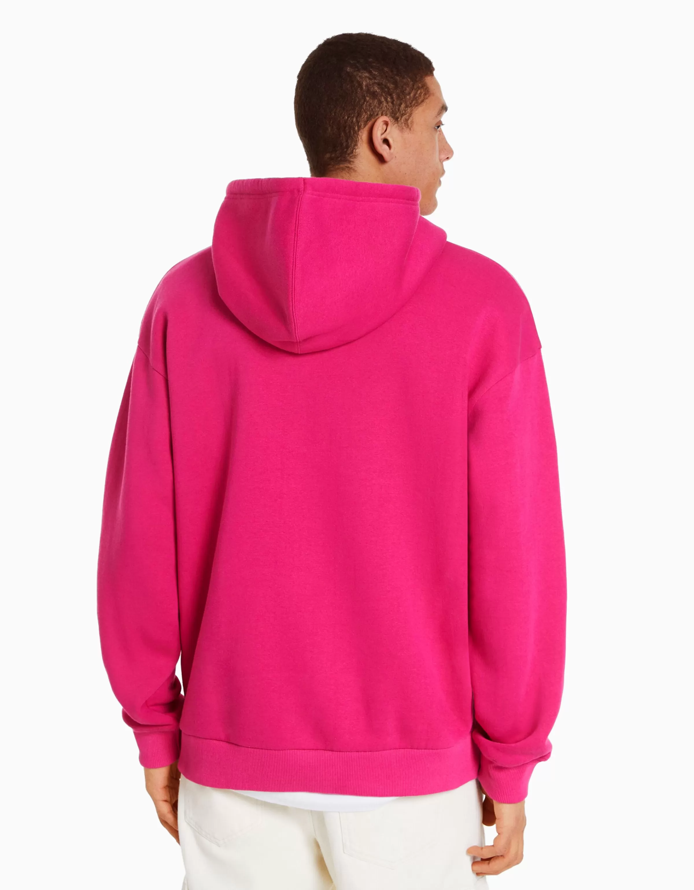 BERSHKA Sweats*Sweat capuche oversize Fuchsia