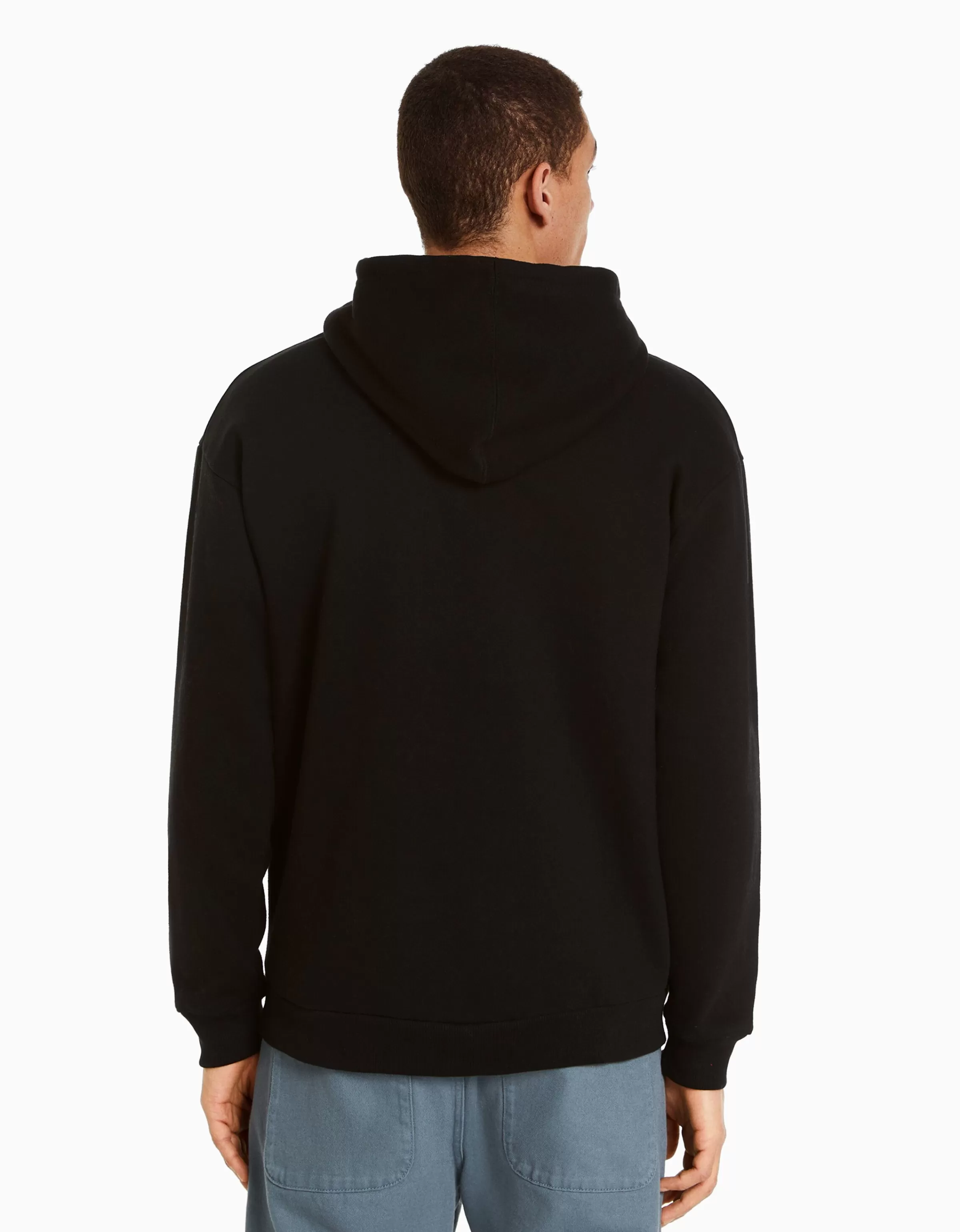 BERSHKA Survêtement*Sweat capuche oversize Noir