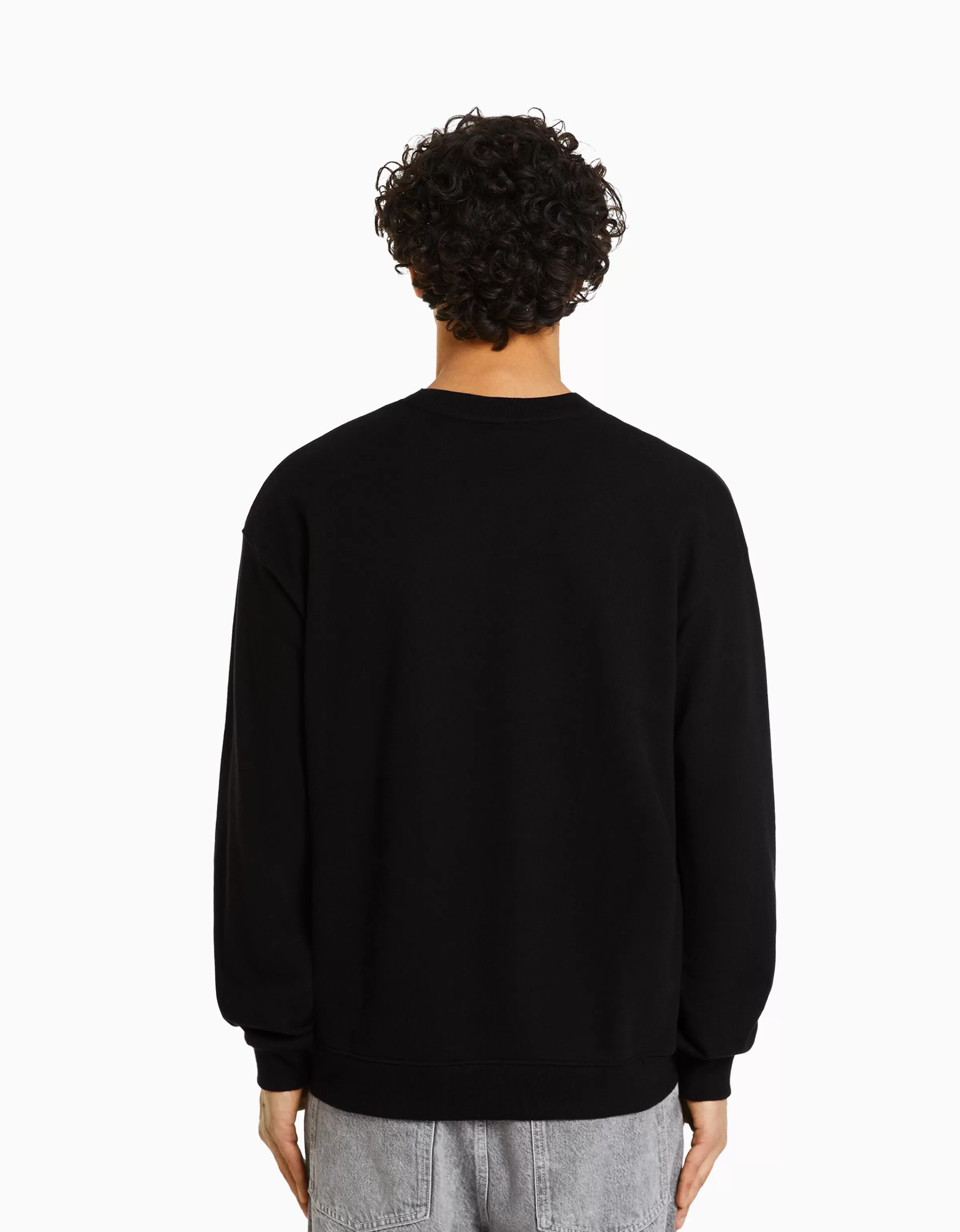 BERSHKA TEST*Sweat col rond Noir