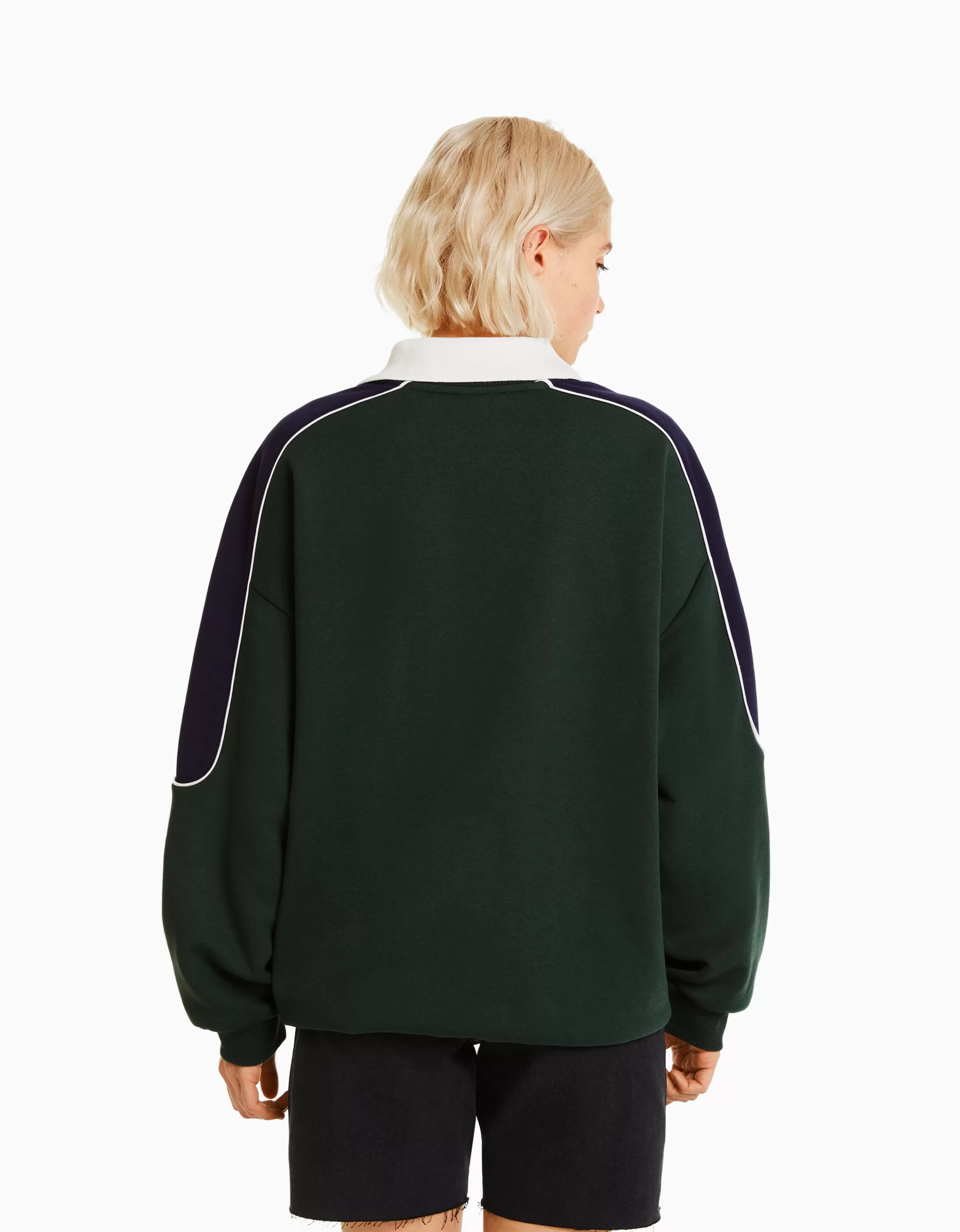 BERSHKA Vêtements*Sweat imprimé Vert