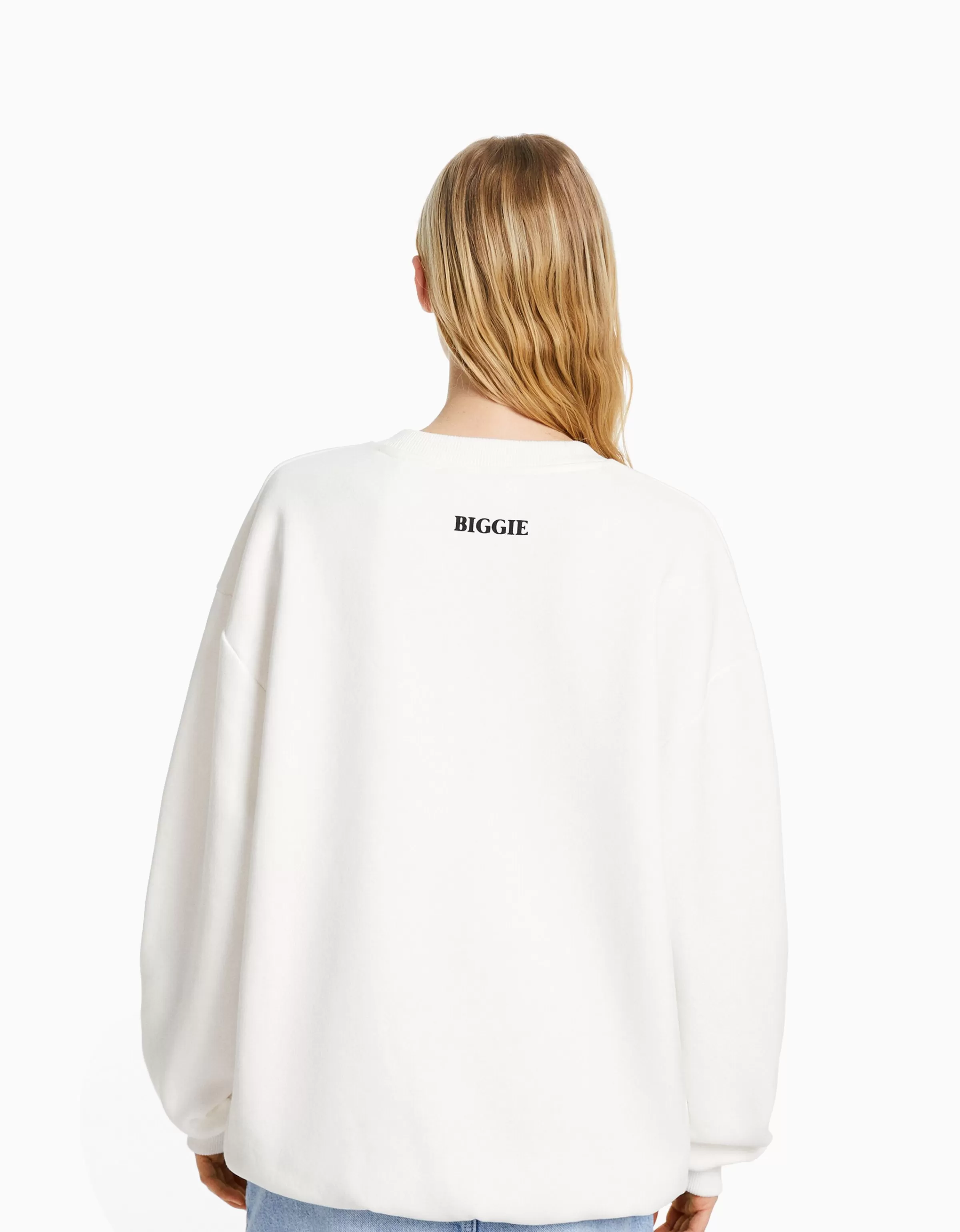 BERSHKA Sweats*Sweat imprimé The Notorious B.I.G. Blanc