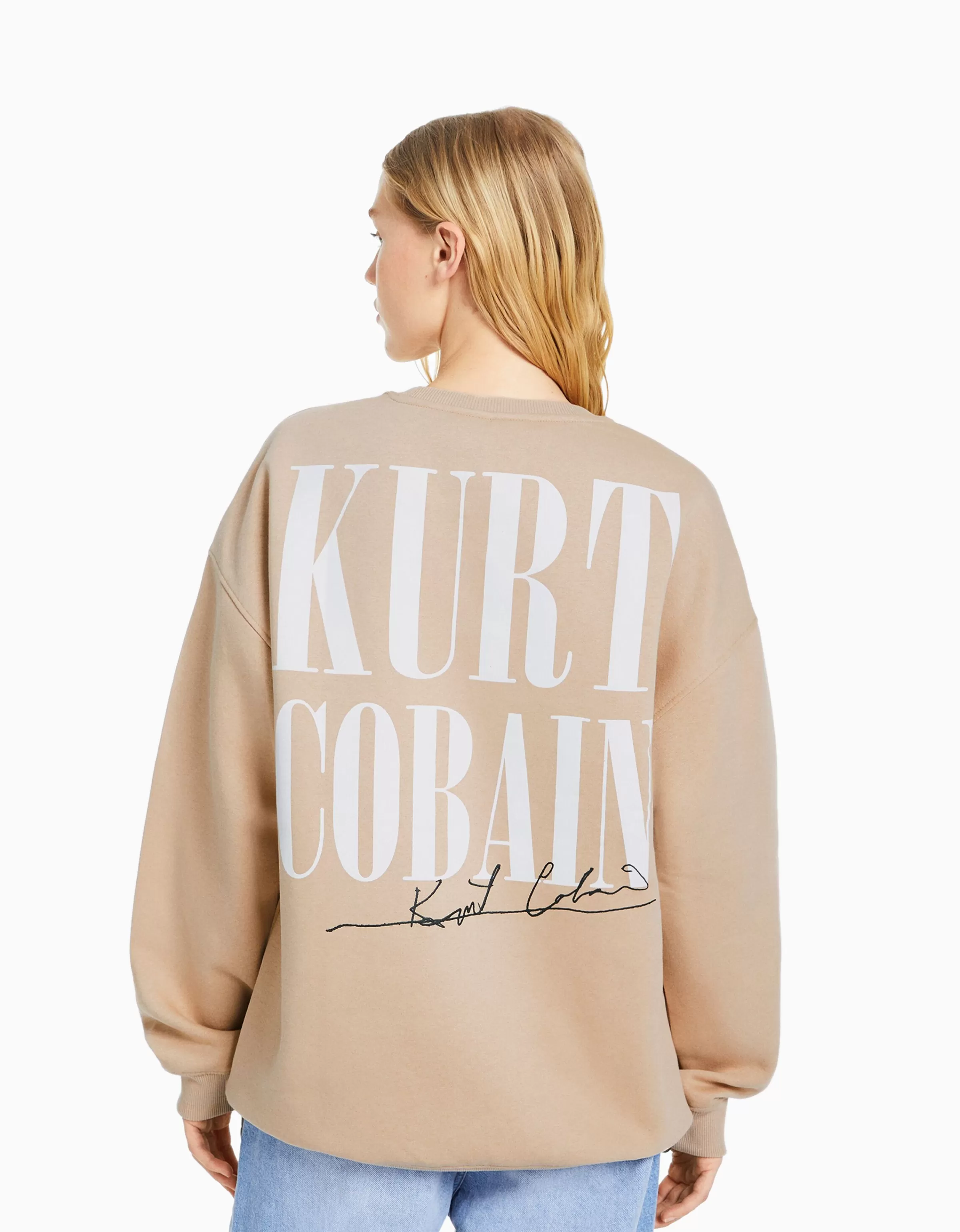 BERSHKA Sweats*Sweat Kurt Cobain Camel