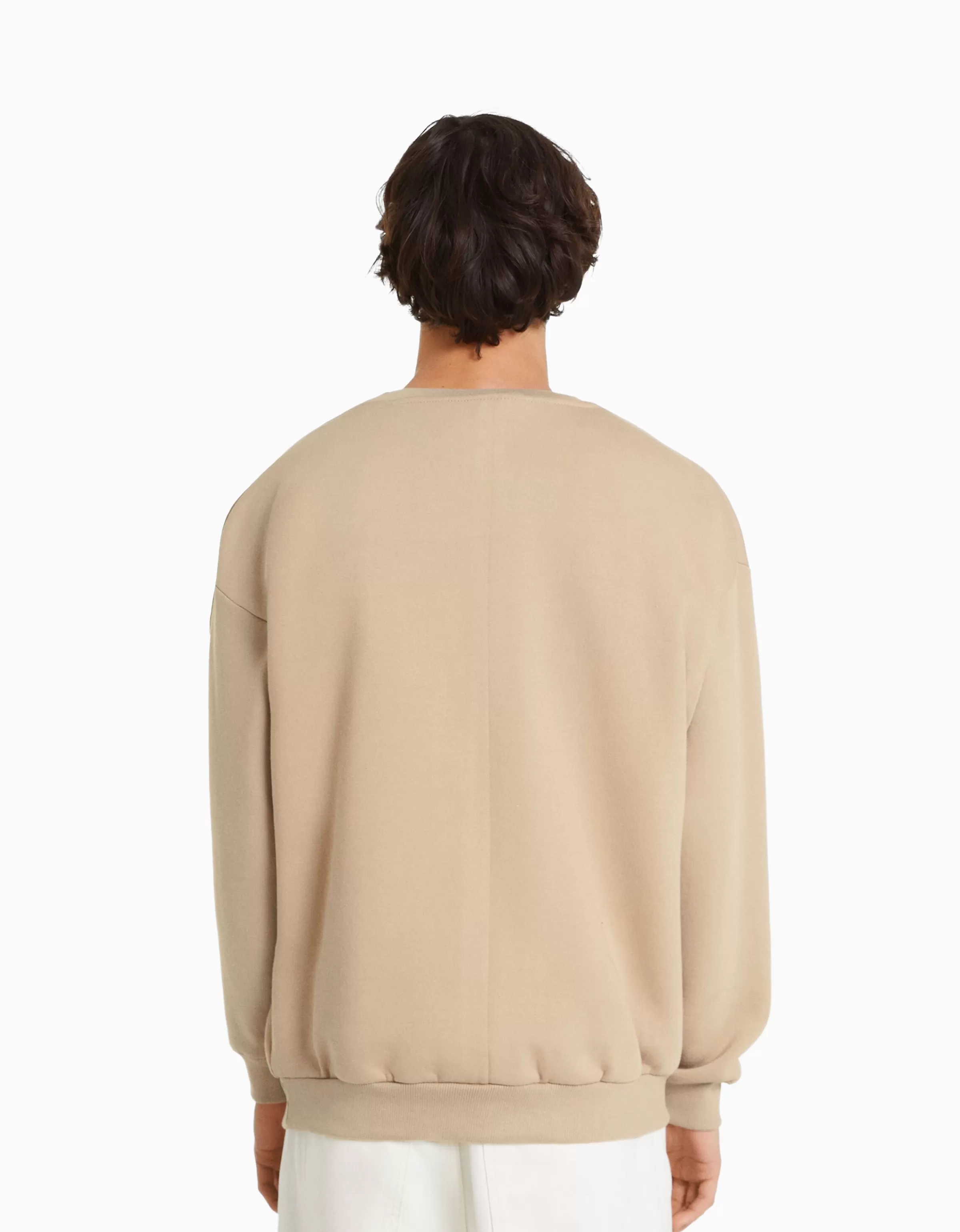 BERSHKA Vêtements*Sweat oversize col rond Camel