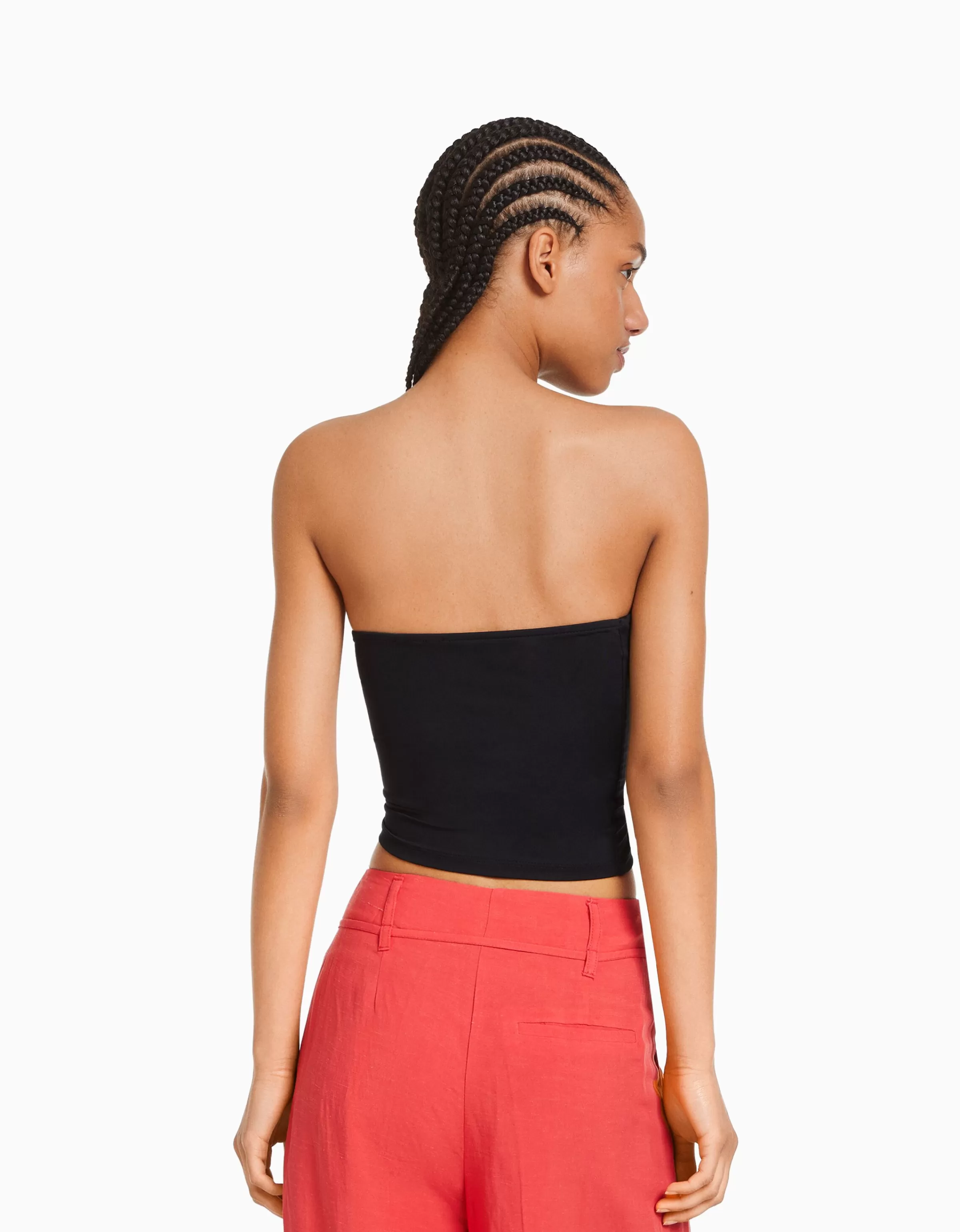 BERSHKA Tops et corsets*Top bandeau Blanc cassé