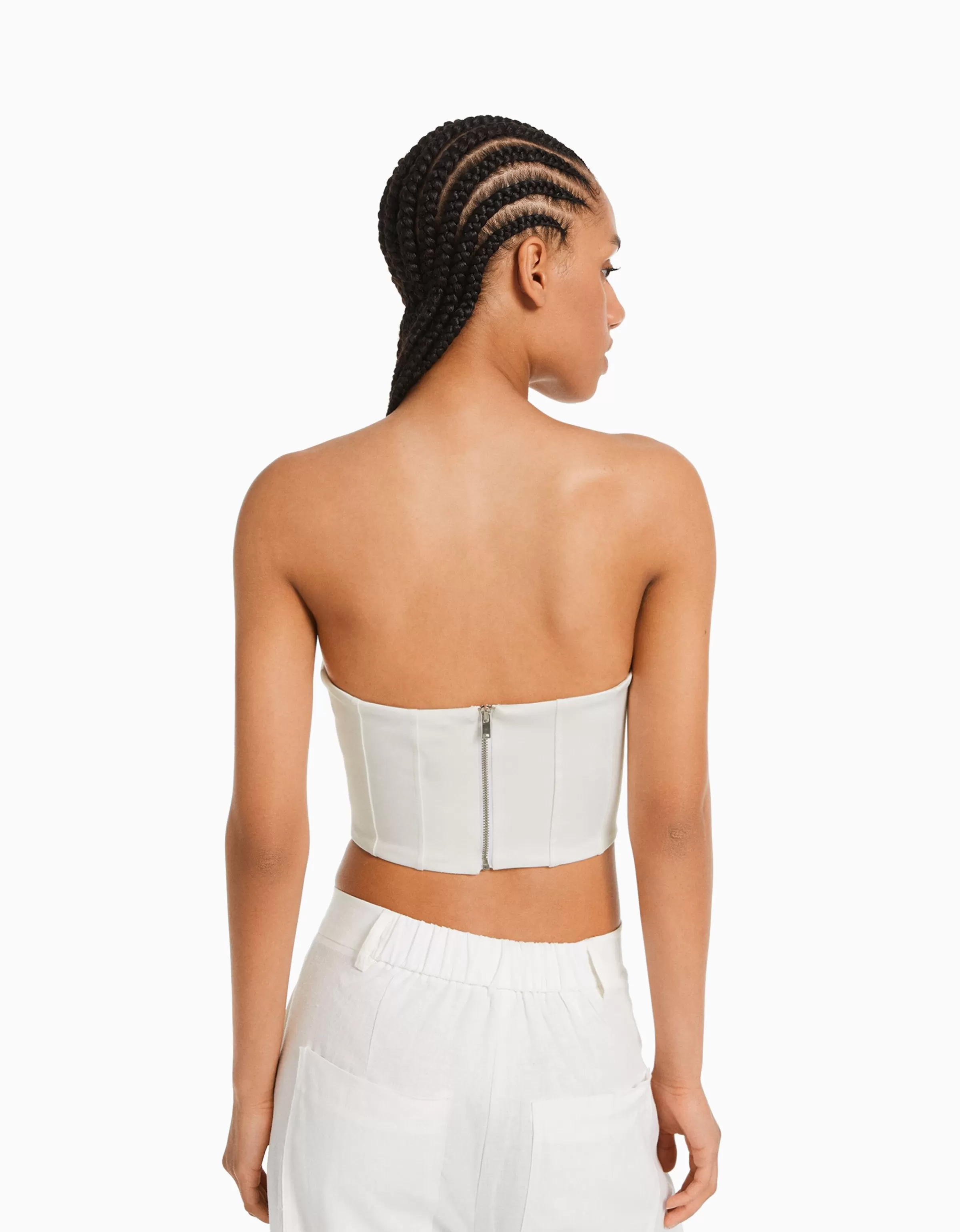 BERSHKA Vêtements*Top corset bandeau Noir