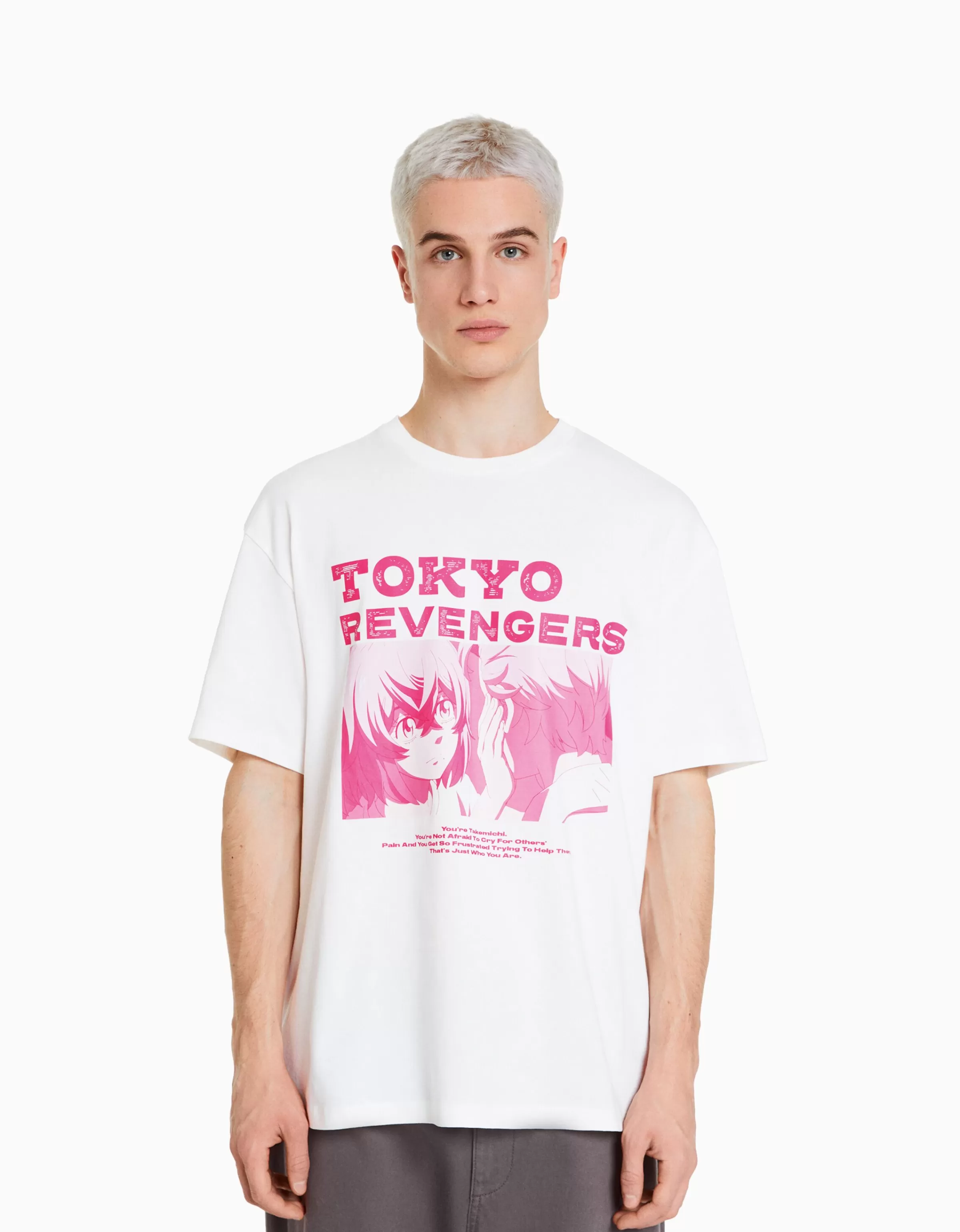 BERSHKA Collaborations®*T-shirt manches courtes boxy fit imprimé TOKYO REVENGERS Noir