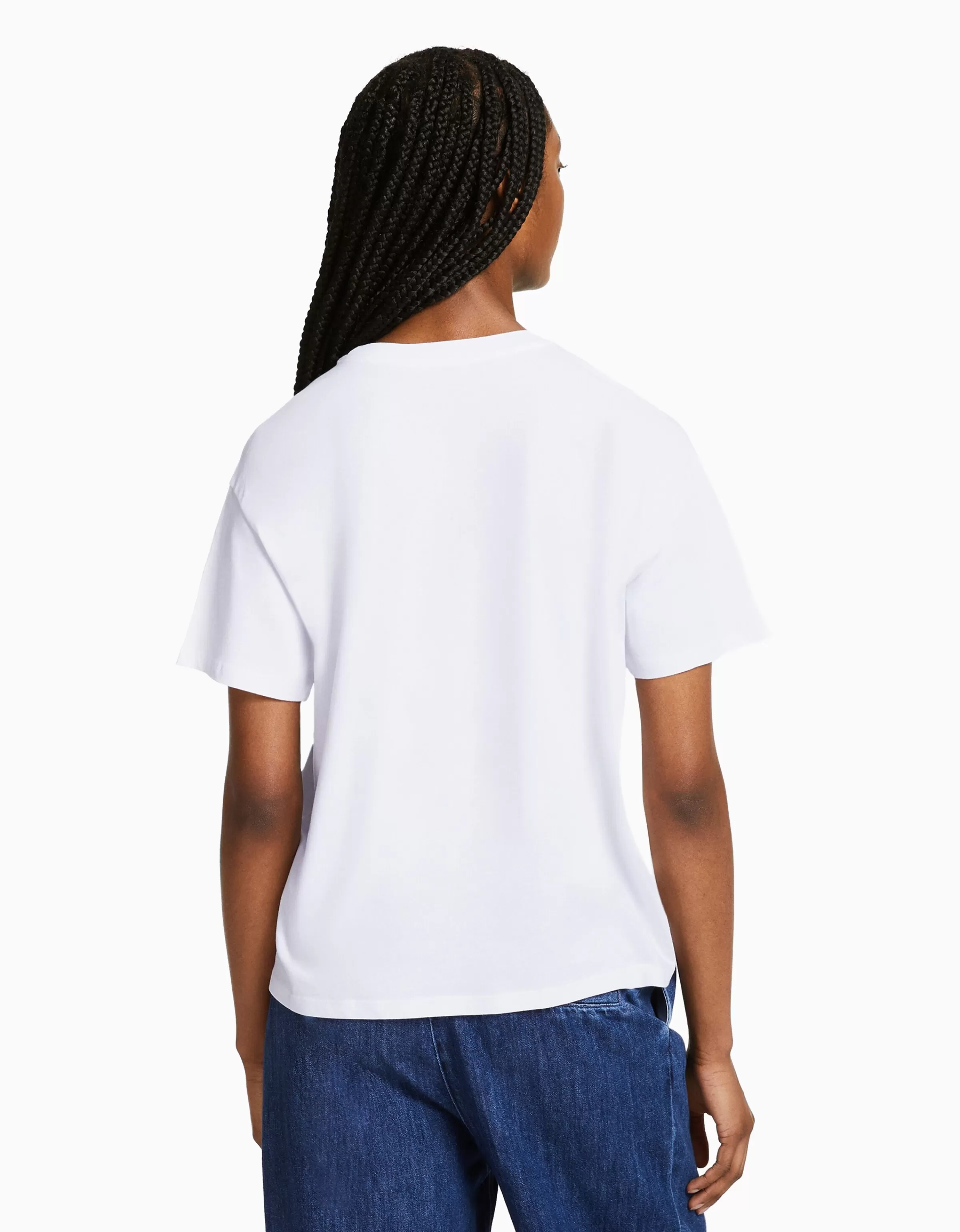 BERSHKA Tee-shirts*T-shirt manches courtes imprimé Blanc