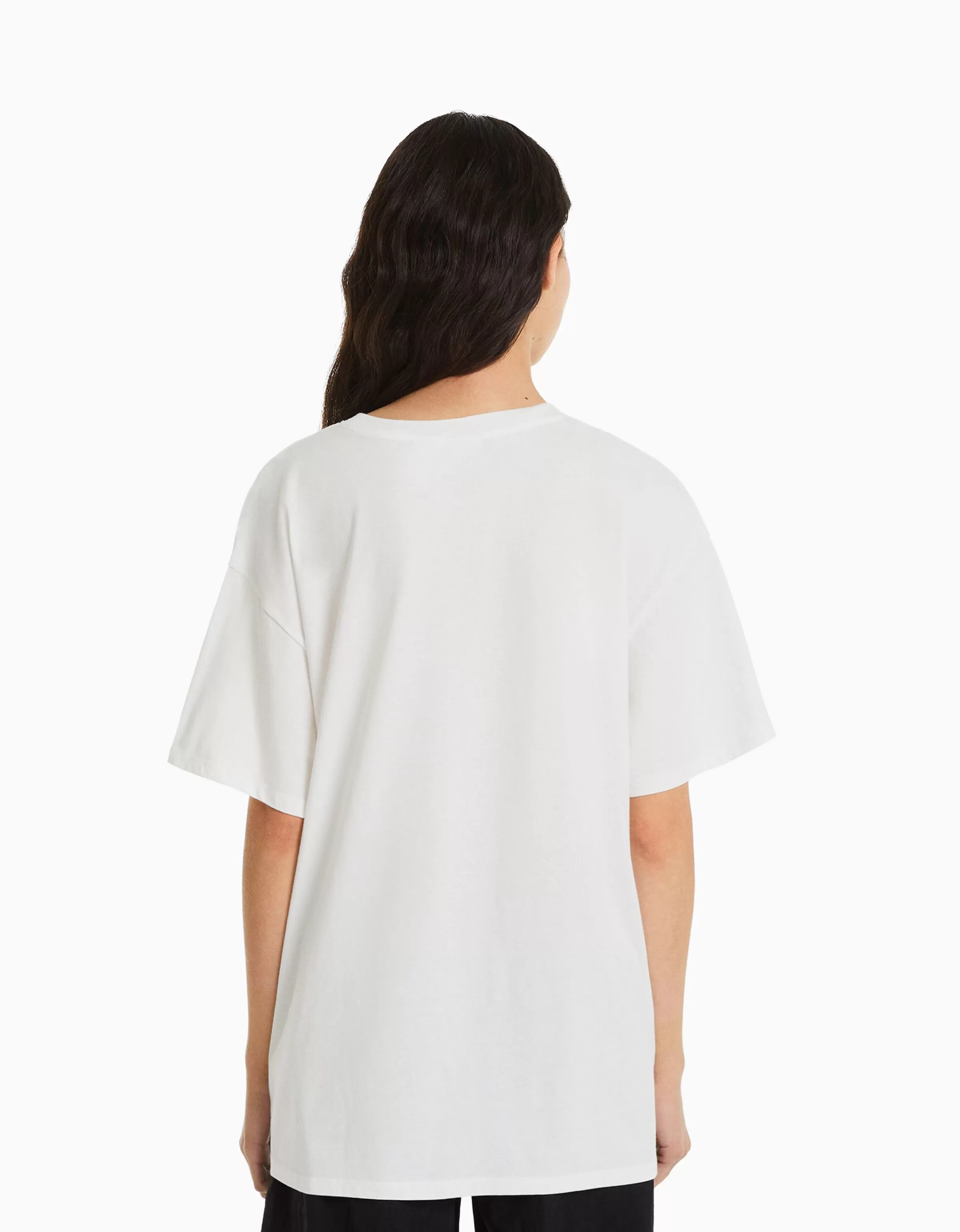 BERSHKA Cartoons*T-shirt manches courtes imprimé Peter Pan Blanc