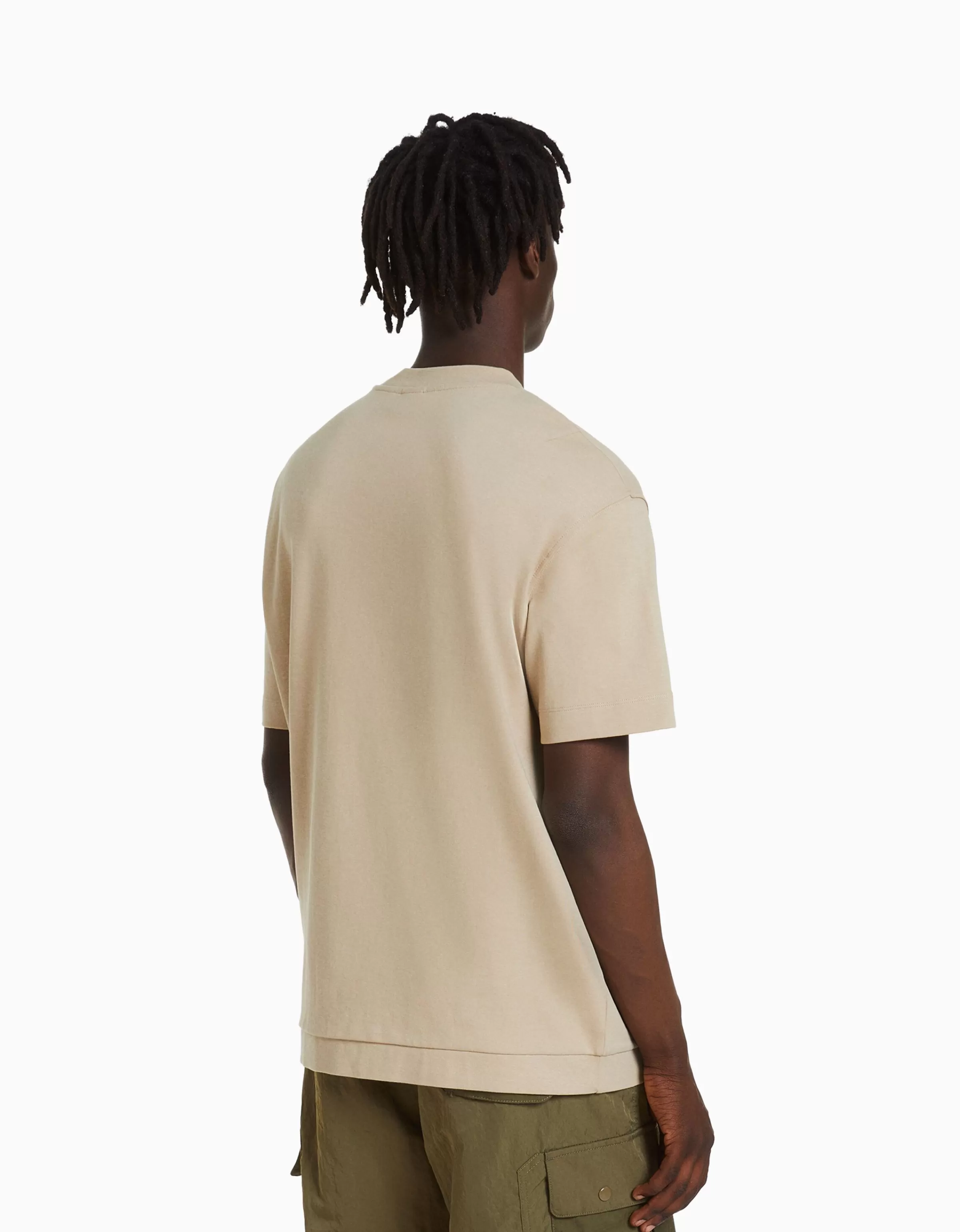 BERSHKA Tee-shirts*T-shirt manches courtes interlock Camel