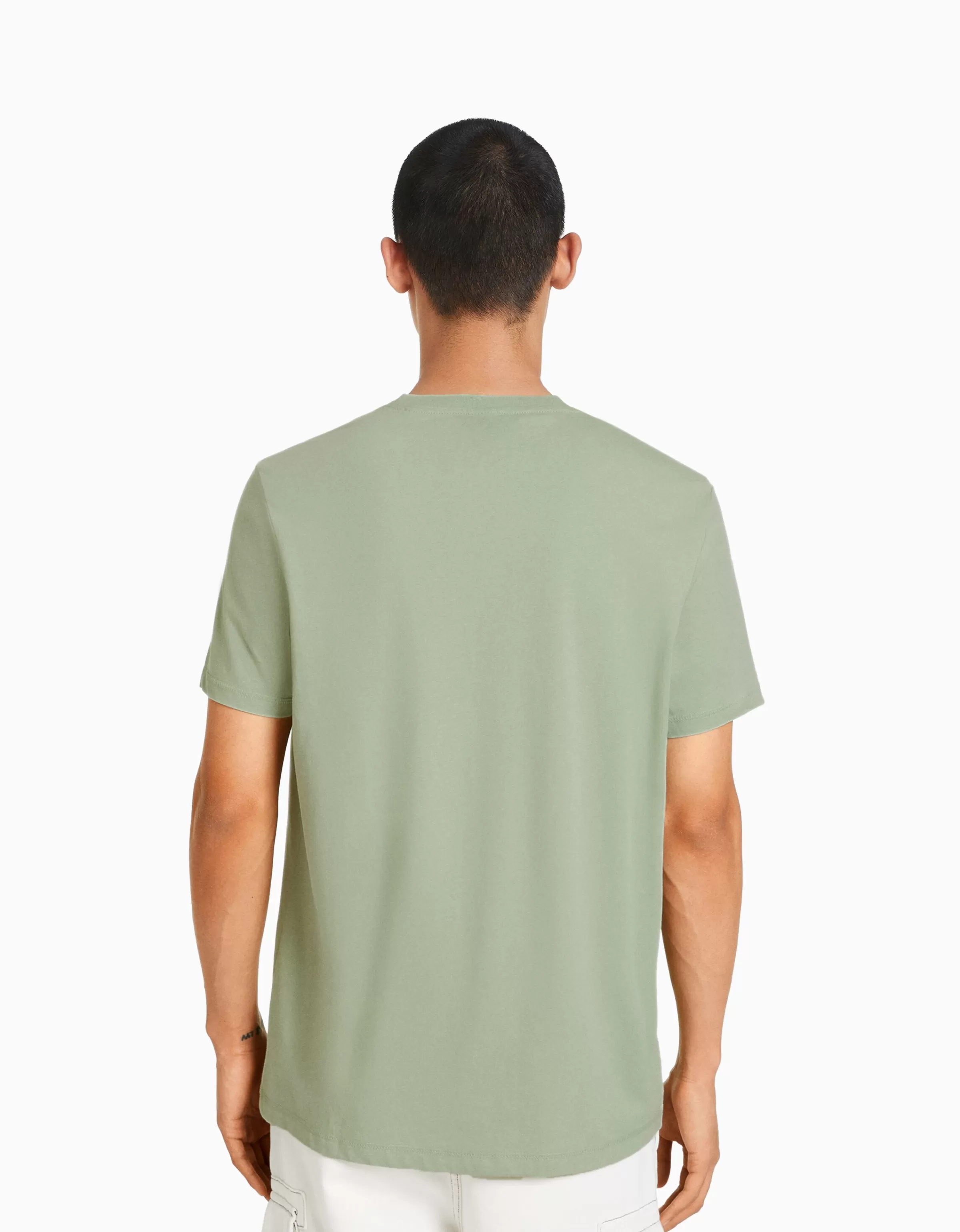 BERSHKA Vêtements*T-shirt manches courtes regular fit Vert