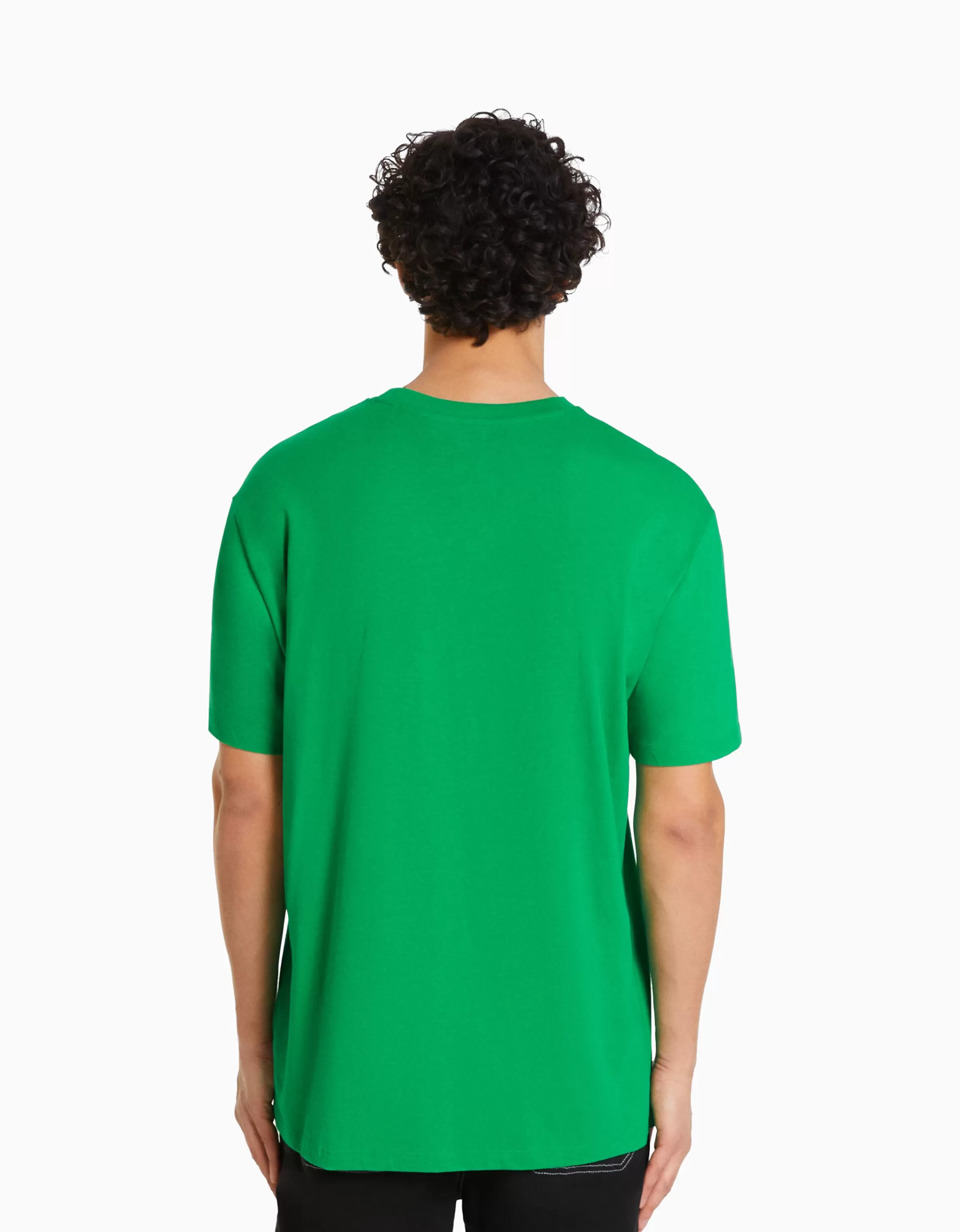 BERSHKA TEST*T-shirt manches courtes regular fit Vert